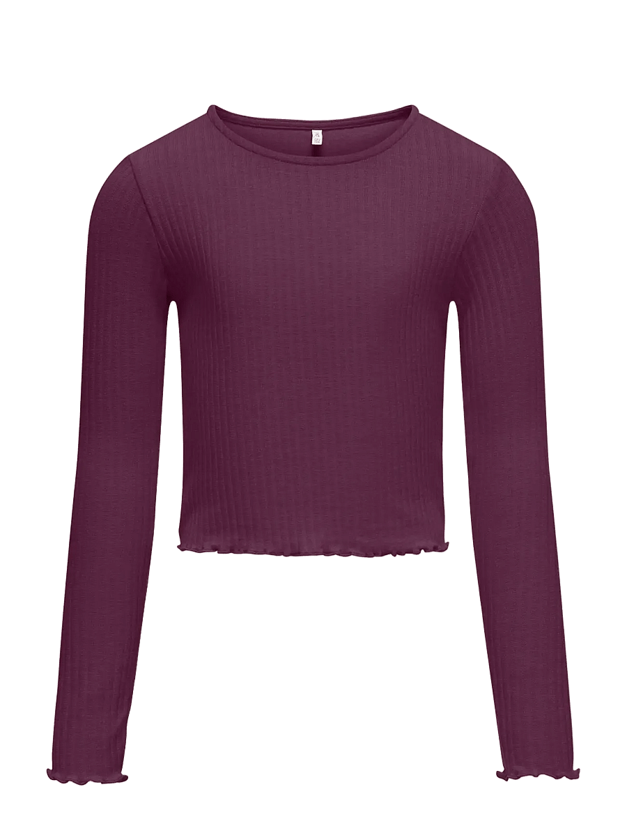 Kids Only - KOGNELLA L/S O-NECK TOP JRS NOOS - pikkade varrukatega t-särgid - mauve wine - 1