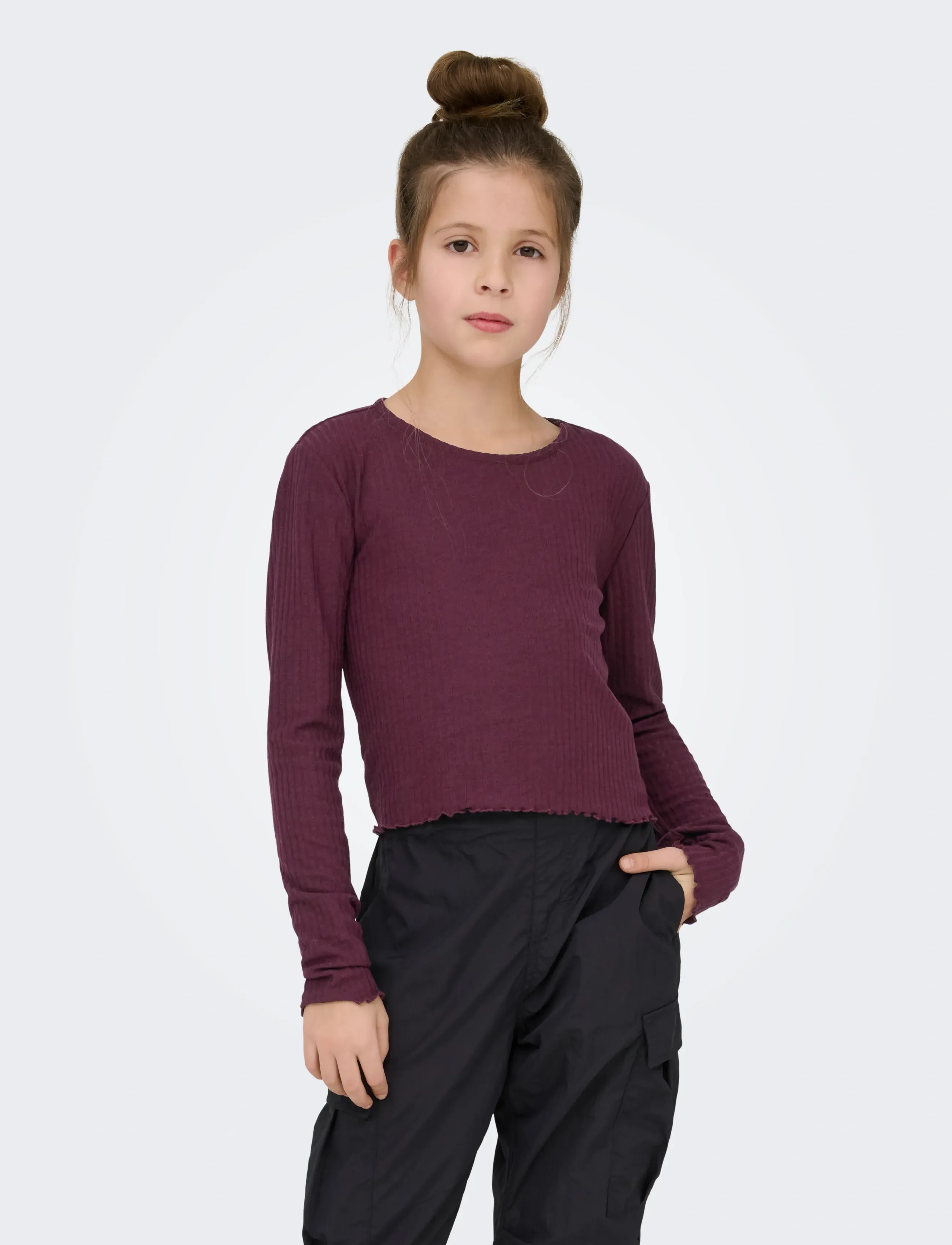 Kids Only KOGNELLA L/S O-NECK TOP JRS NOOS - Topid ja T-särgid - MAUVE WINE / purple