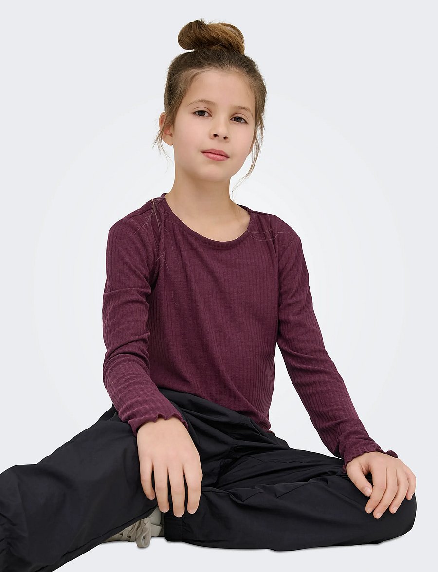 Kids Only - KOGNELLA L/S O-NECK TOP JRS NOOS - pikkade varrukatega t-särgid - mauve wine - 5