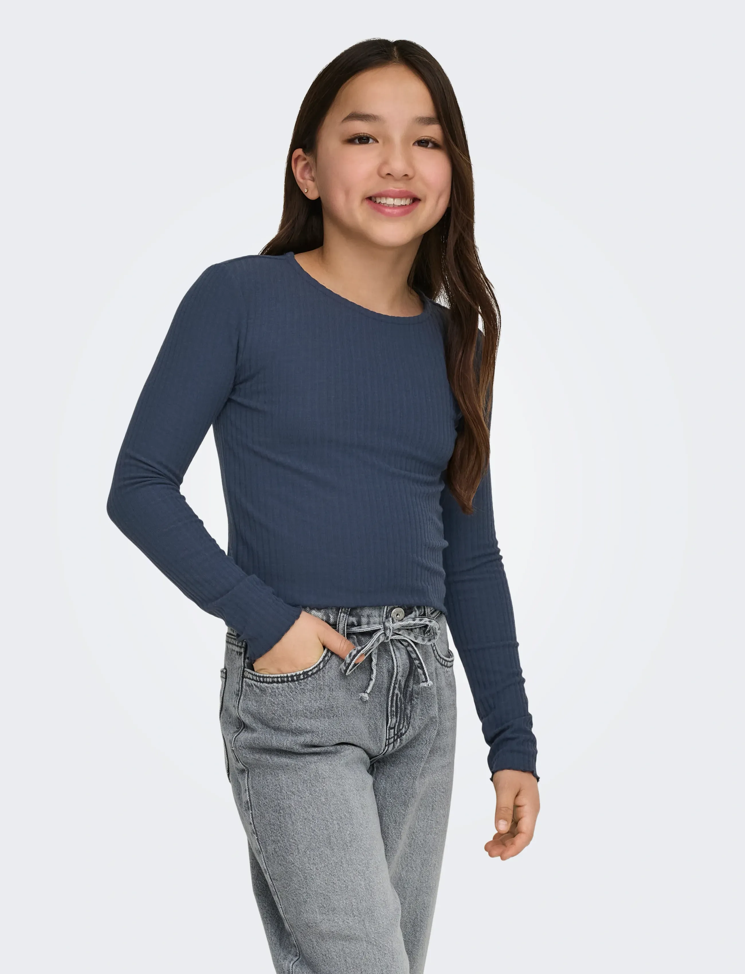 Kids Only KOGNELLA L/S O-NECK TOP JRS NOOS - Överdelar - OMBRE BLUE / navy