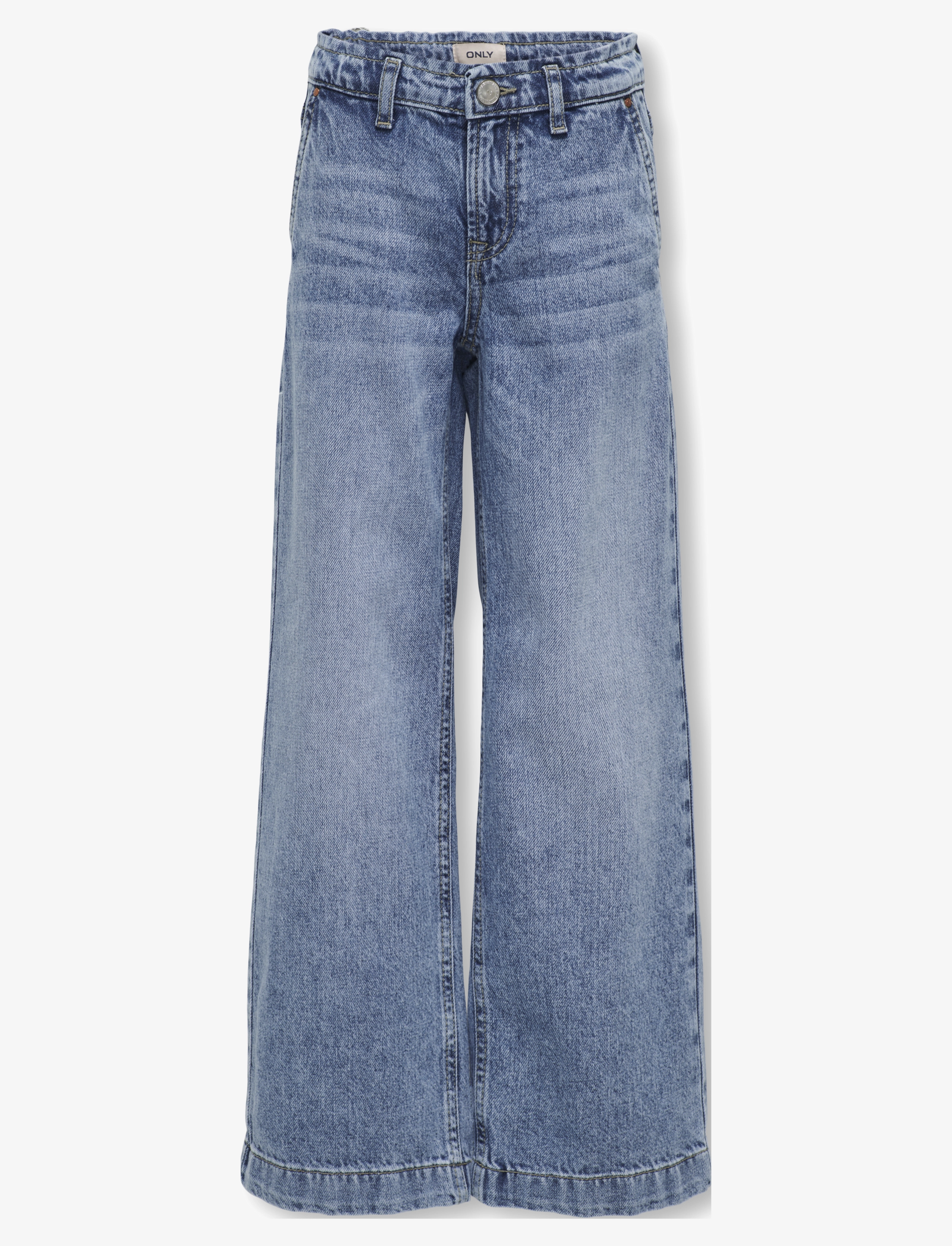 Kids Only - KOGCOMET WIDE LEG DNM MAT085 NOOS - víðar gallabuxur - medium blue denim - 1