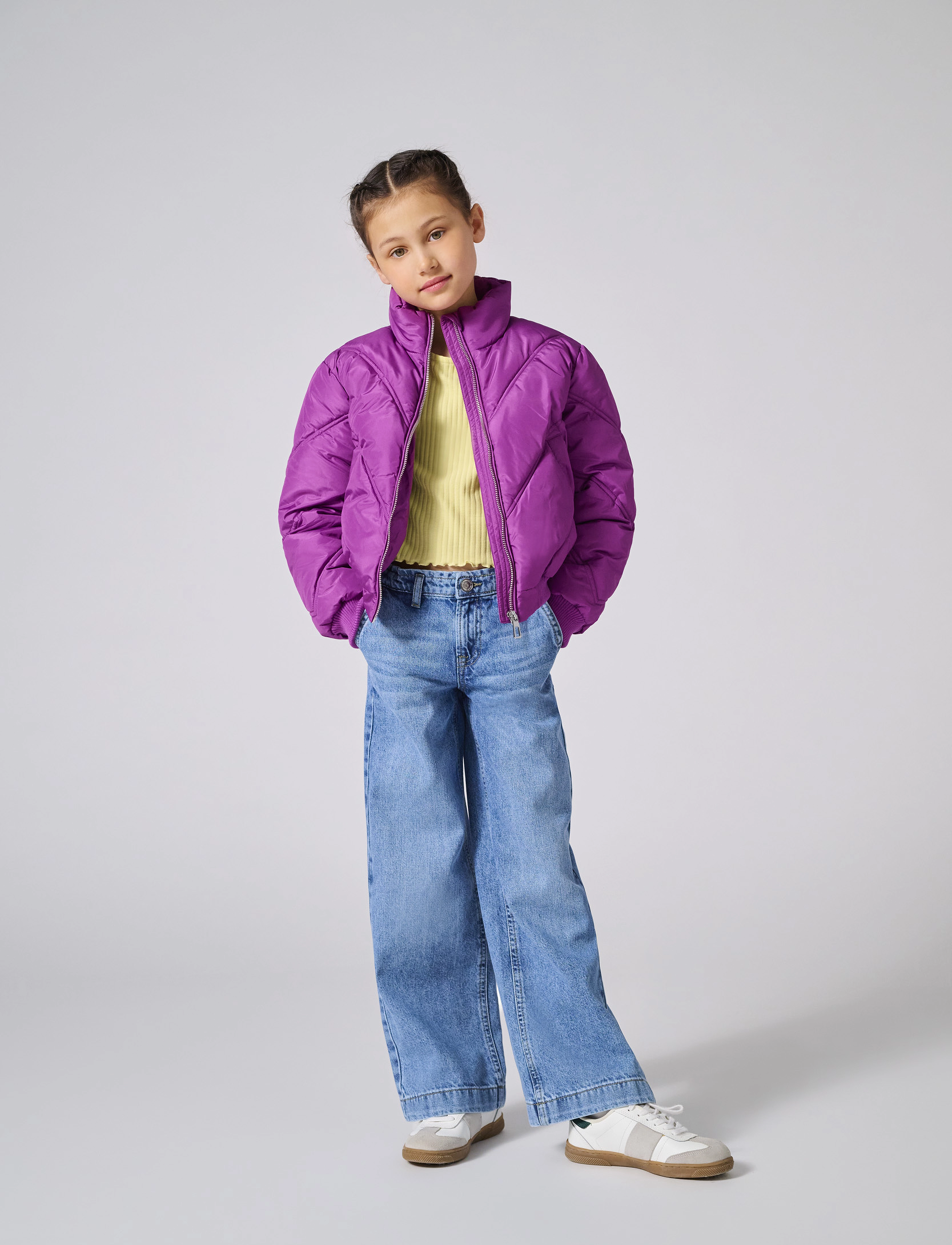 Kids Only - KOGCOMET WIDE LEG DNM MAT085 NOOS - víðar gallabuxur - medium blue denim - 0