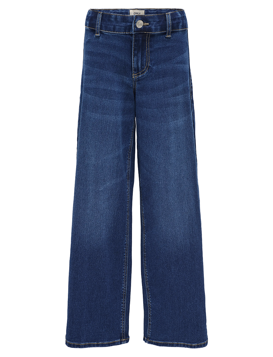 Kids Only - KOGSYLVIE CLEAN WDE LEG DNM BJ13964 NOOS - pantalons larges - dark blue denim - 1