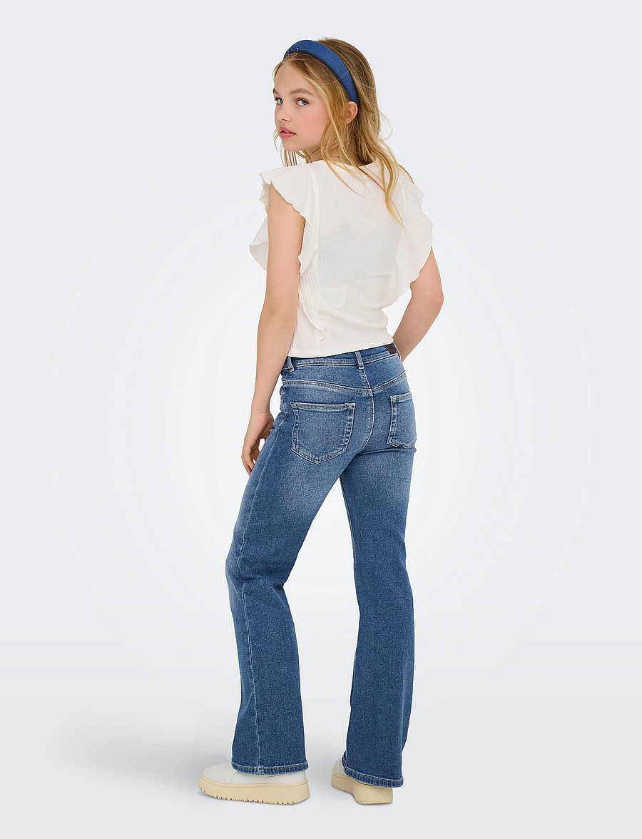 Kids Only - KOGJUICY LIFE FLARED DNM CRO557 NOOS - jeans bootcut - medium blue denim - 3