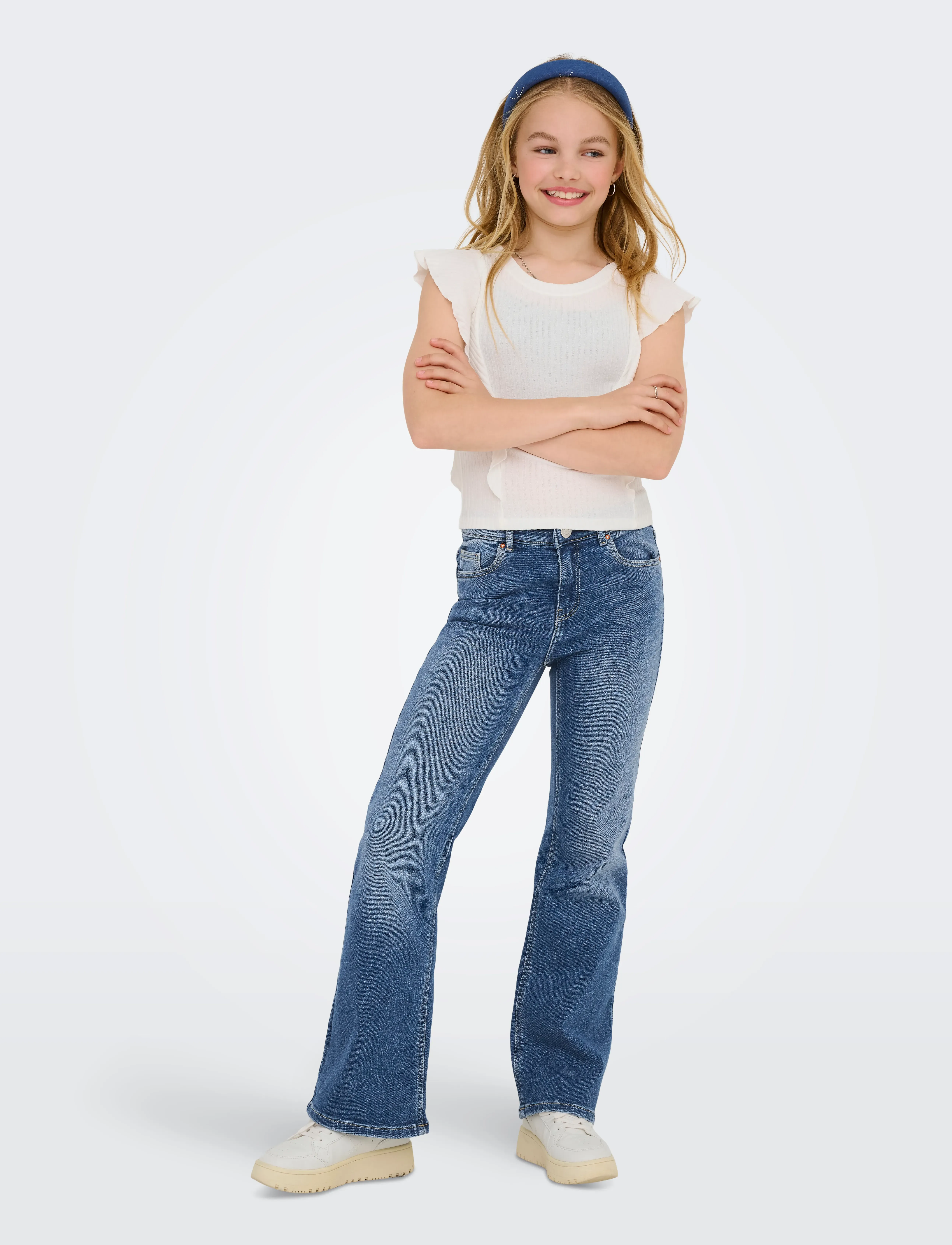 Kids Only - KOGJUICY LIFE FLARED DNM CRO557 NOOS - jeans bootcut - medium blue denim - 5