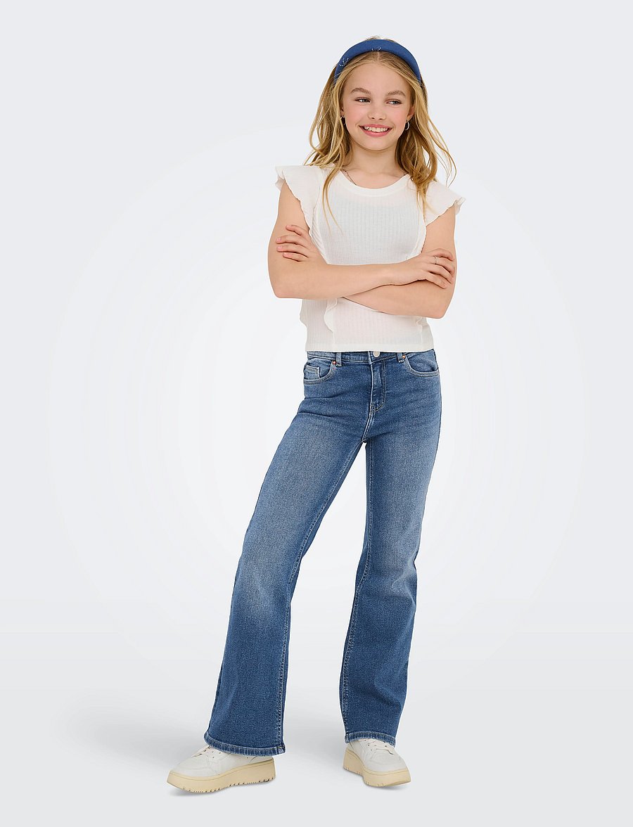 Kids Only - KOGJUICY LIFE FLARED DNM CRO557 NOOS - jeans bootcut - medium blue denim - 5