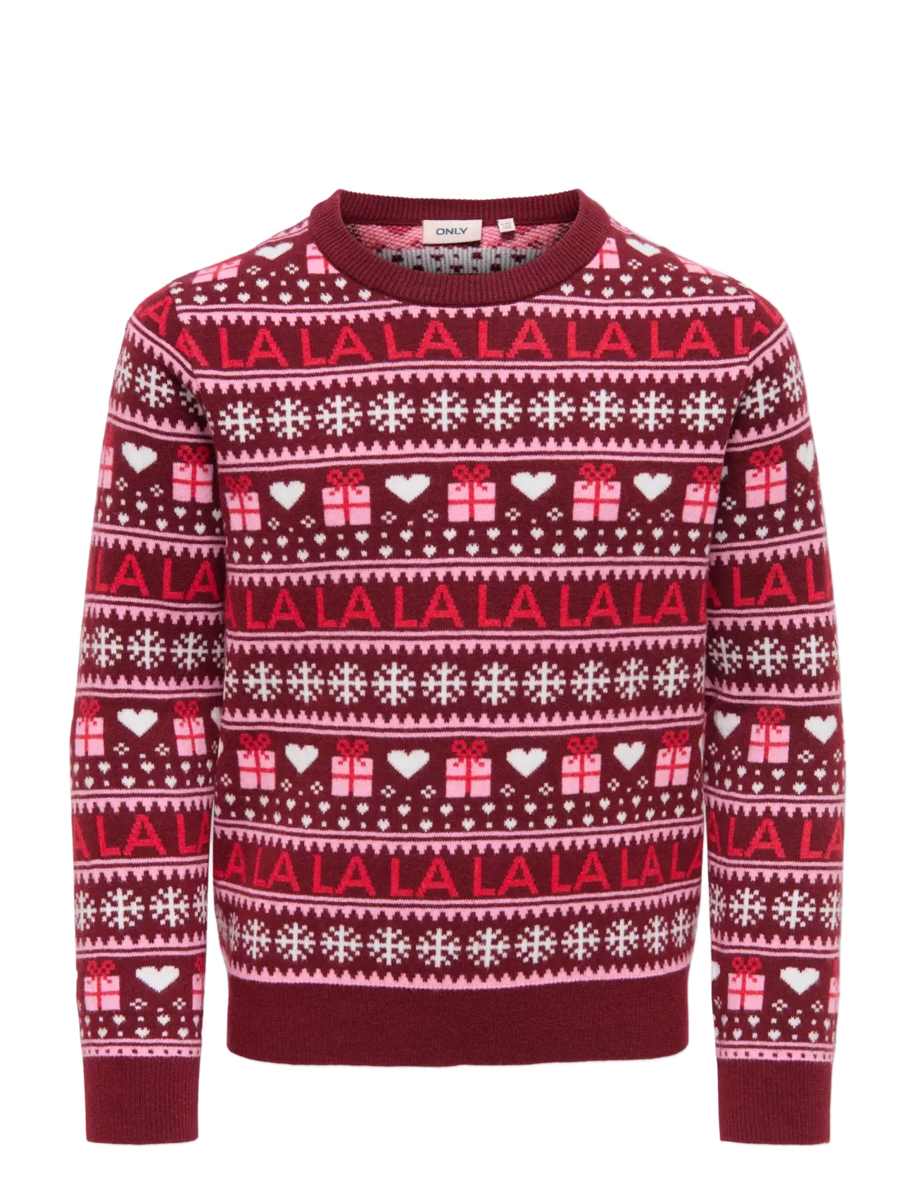 Kids Only KOGXMAS PRESENT LS O-NECK BOX KNT - Kudumid - CABERNET / burgundy
