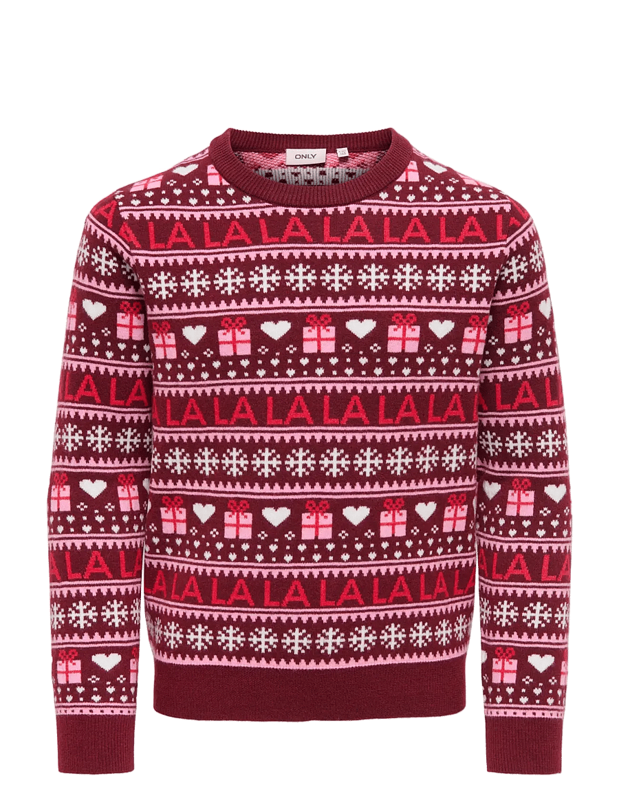 Kids Only - KOGXMAS PRESENT LS O-NECK BOX KNT - pullover - cabernet - 0