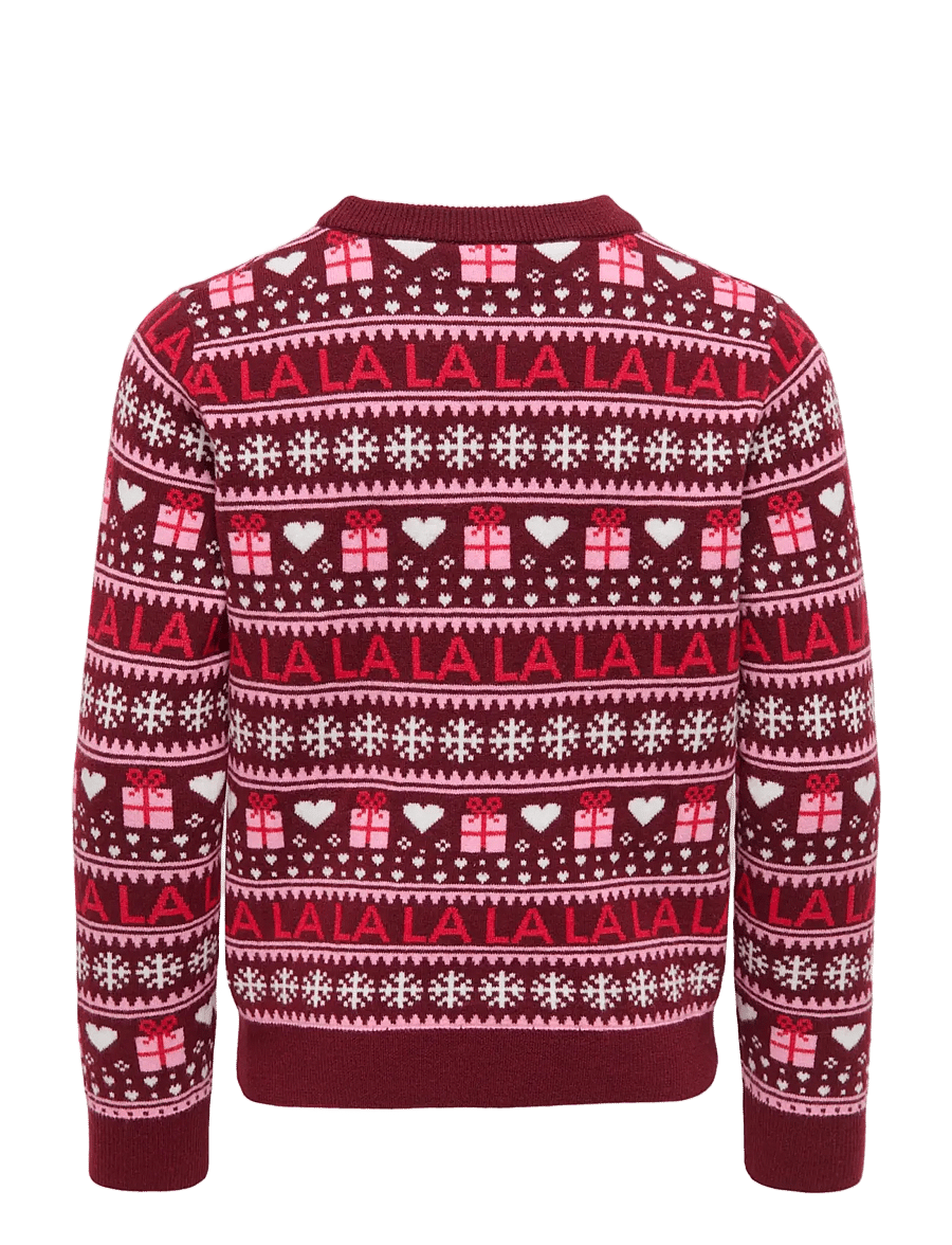 Kids Only - KOGXMAS PRESENT LS O-NECK BOX KNT - pullover - cabernet - 1