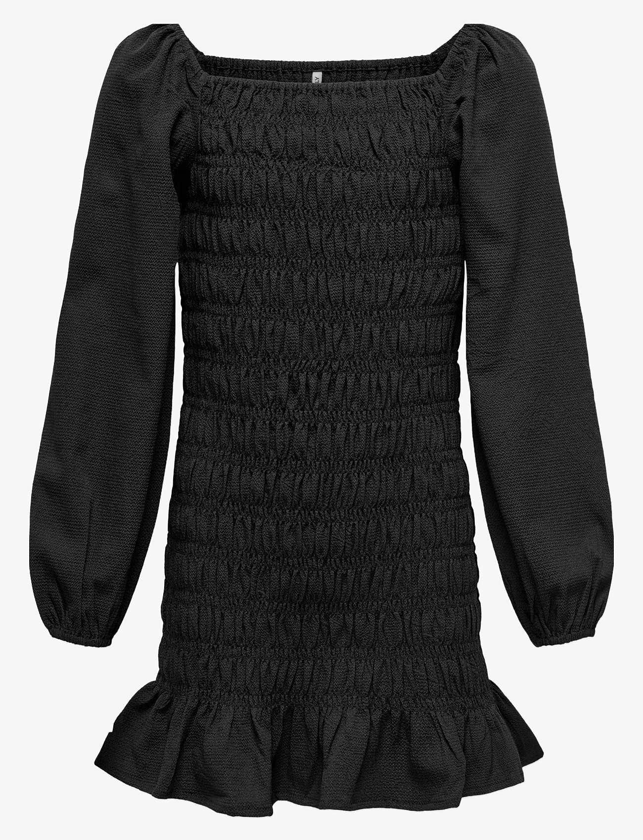 Kids Only - KOGHELENE PUFF SLEEVE SHORT DRESS WVN - långärmade vardagsklänningar - black - 0