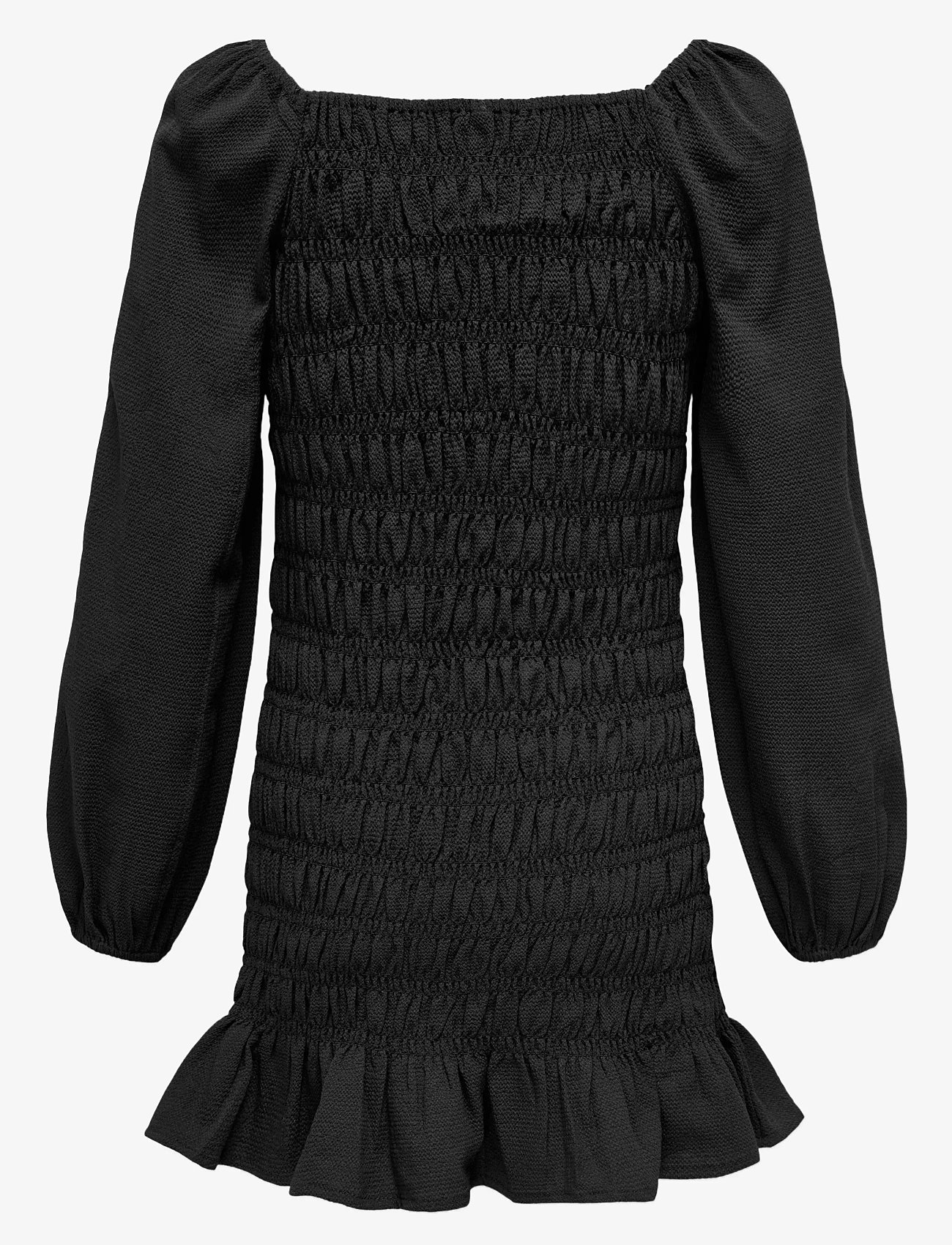 Kids Only - KOGHELENE PUFF SLEEVE SHORT DRESS WVN - långärmade vardagsklänningar - black - 1