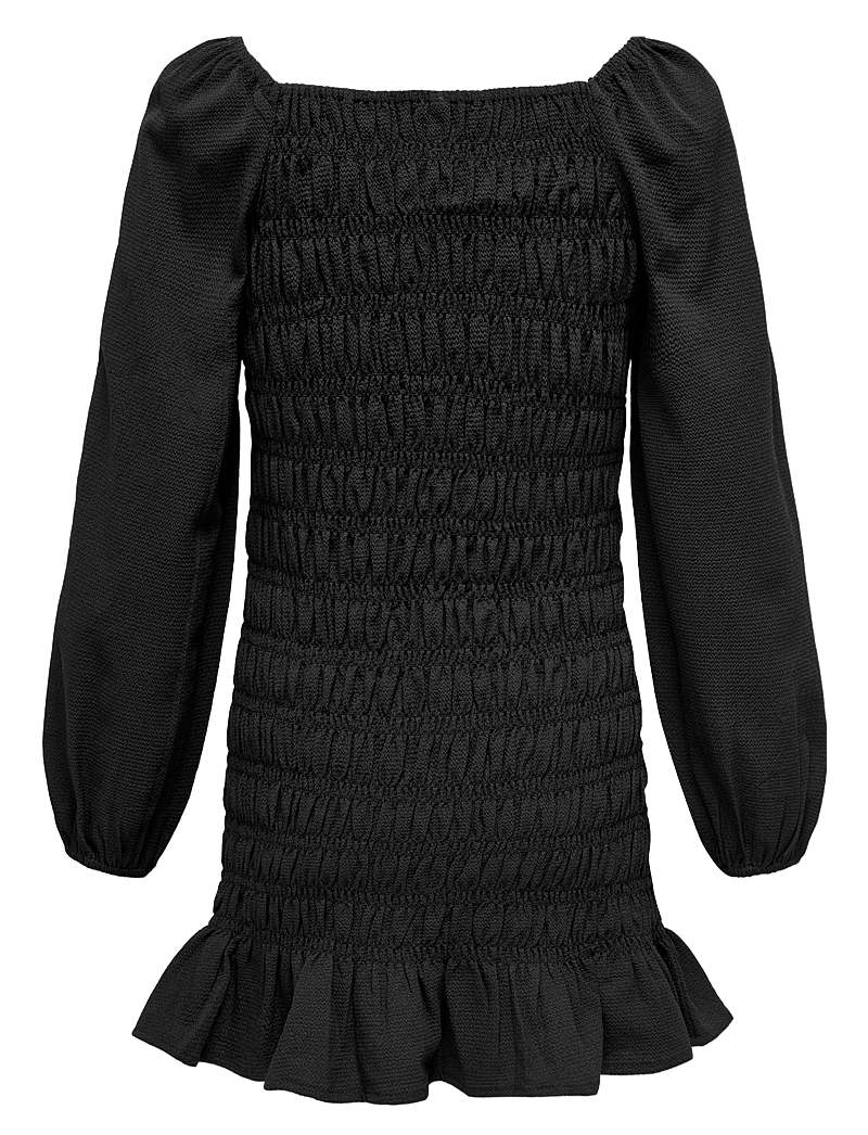 Kids Only - KOGHELENE PUFF SLEEVE SHORT DRESS WVN - långärmade vardagsklänningar - black - 1