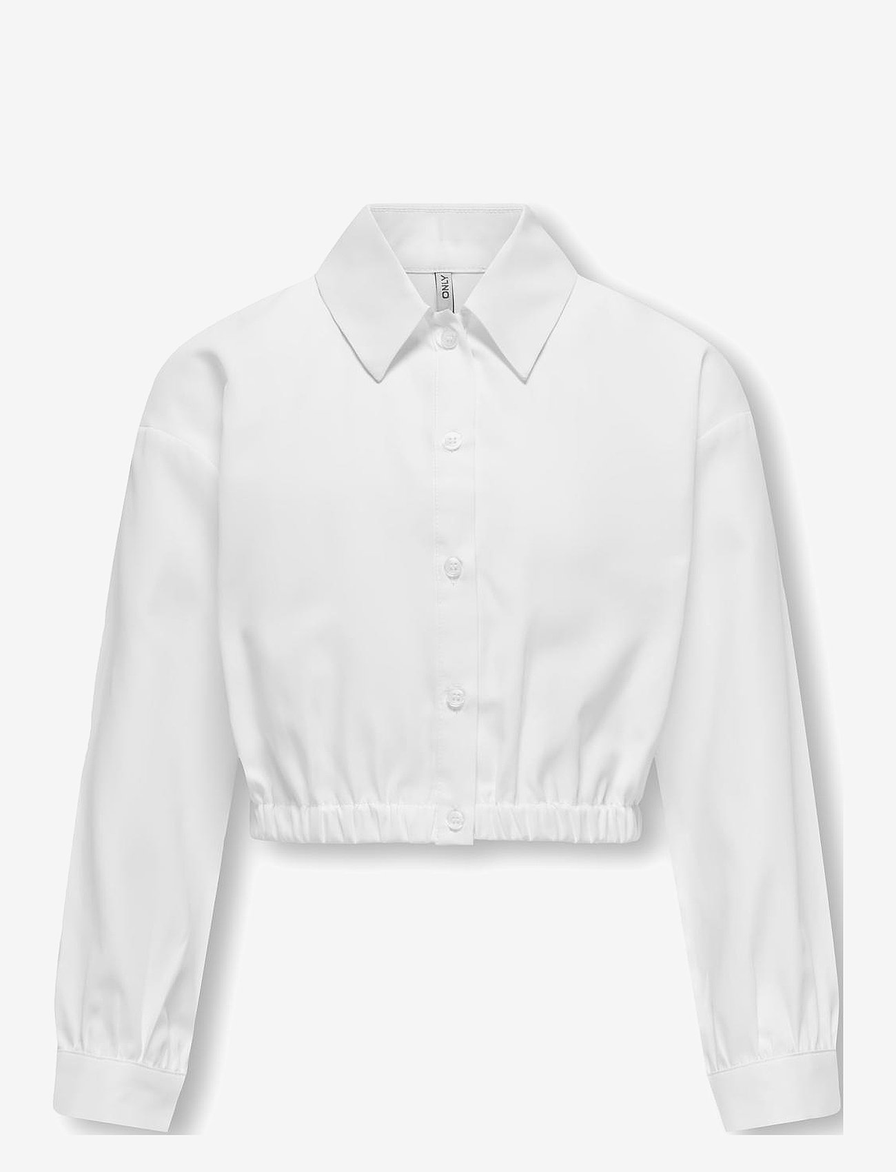 Kids Only - KOGOREGON SHORT WAIST SHIRT WVN - langærmede skjorter - bright white - 1