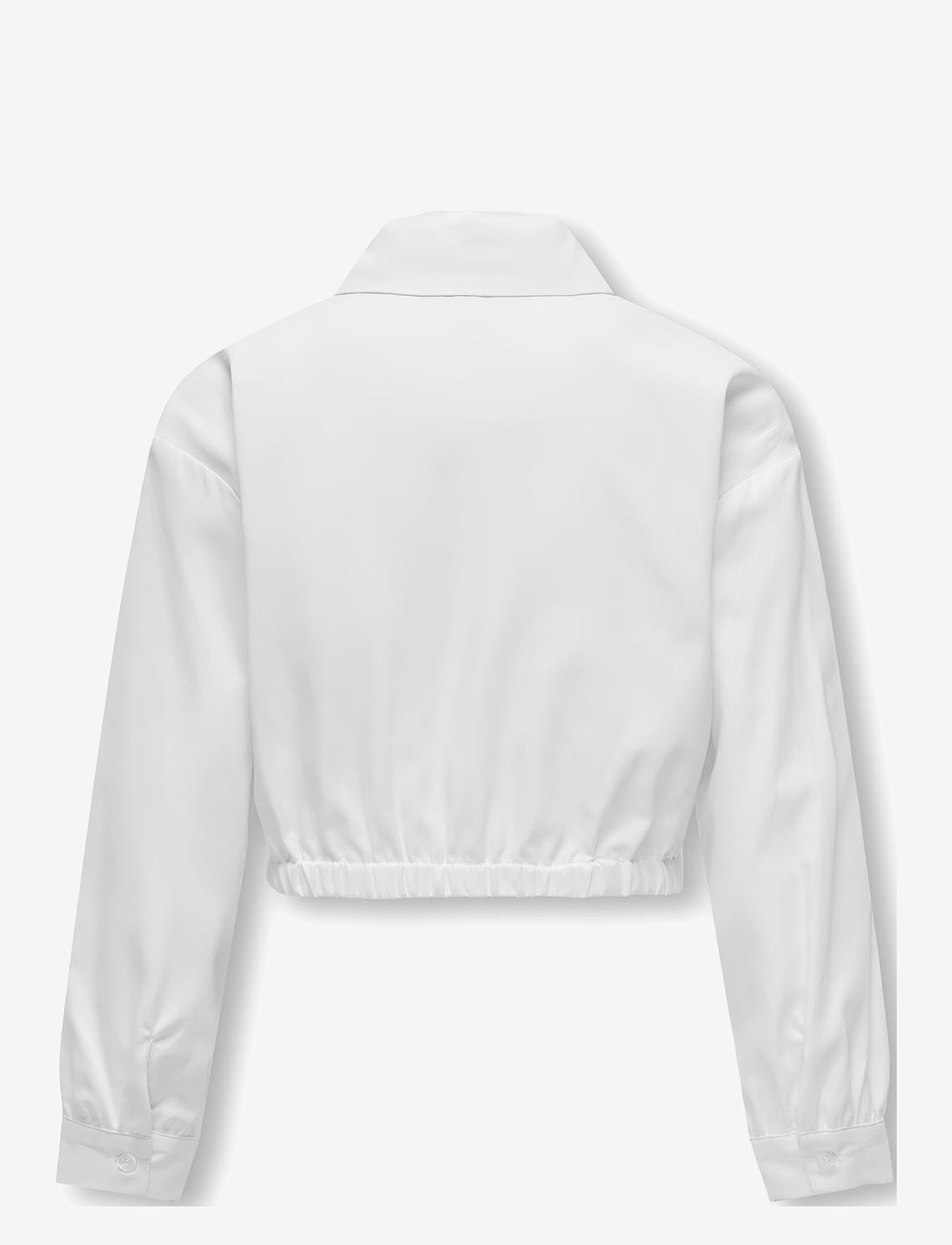 Kids Only - KOGOREGON SHORT WAIST SHIRT WVN - langærmede skjorter - bright white - 2
