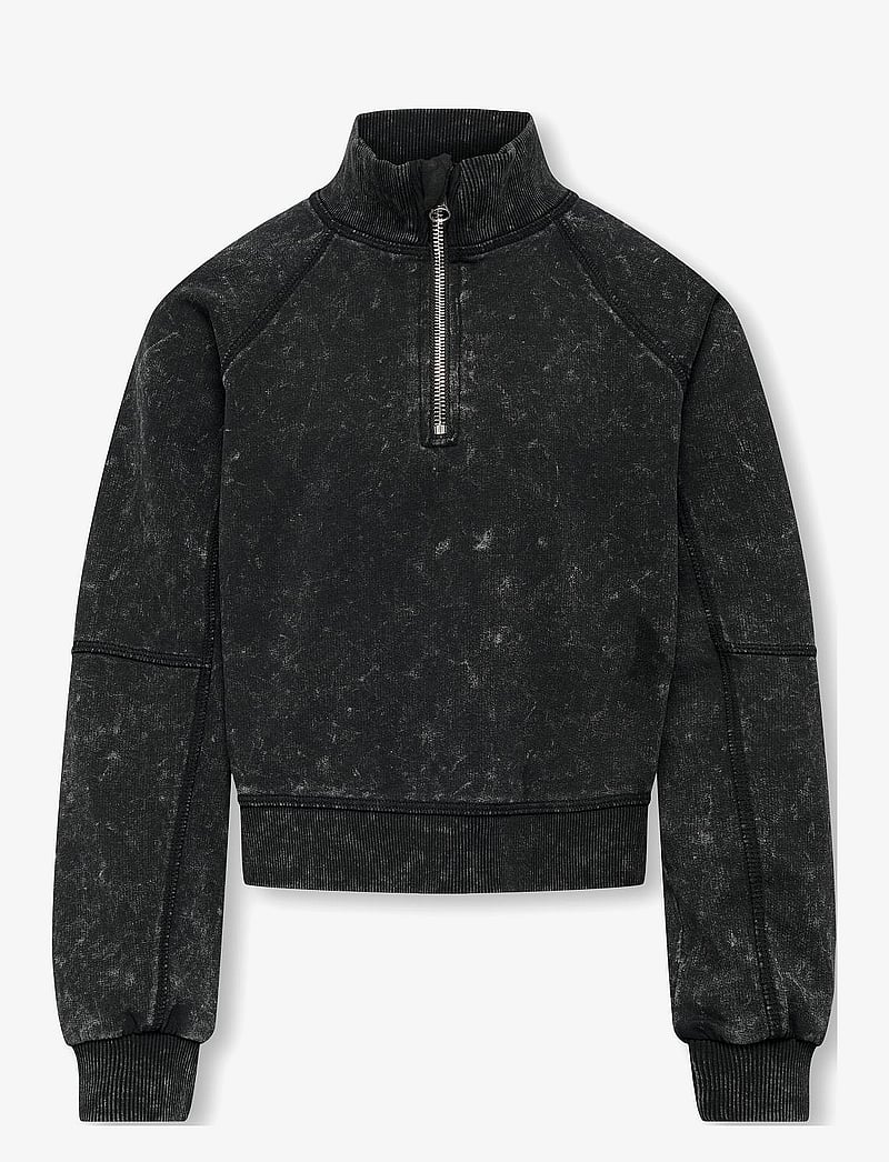 Kids Only - KOGDONNA L/S HALF ZIP WASHED UB SWT - sweatshirts - black - 1
