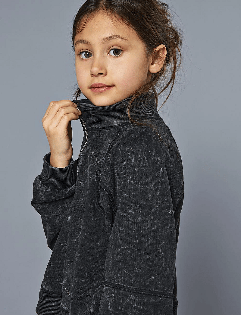 Kids Only - KOGDONNA L/S HALF ZIP WASHED UB SWT - sweatshirts - black - 0