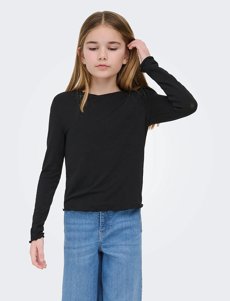 Kids Only - KOGAMOUR L/S TOP JRS - langærmede t-shirts - black - 0