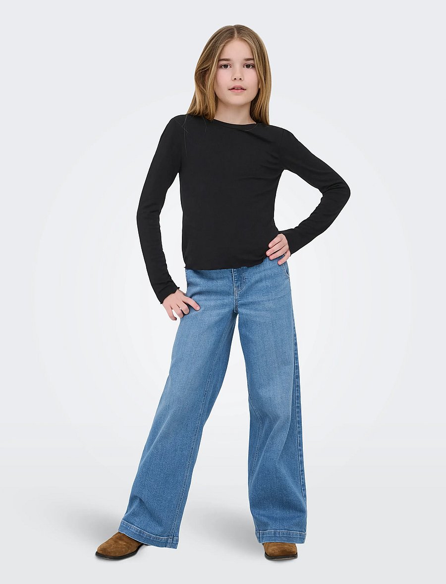 Kids Only - KOGAMOUR L/S TOP JRS - langærmede t-shirts - black - 4