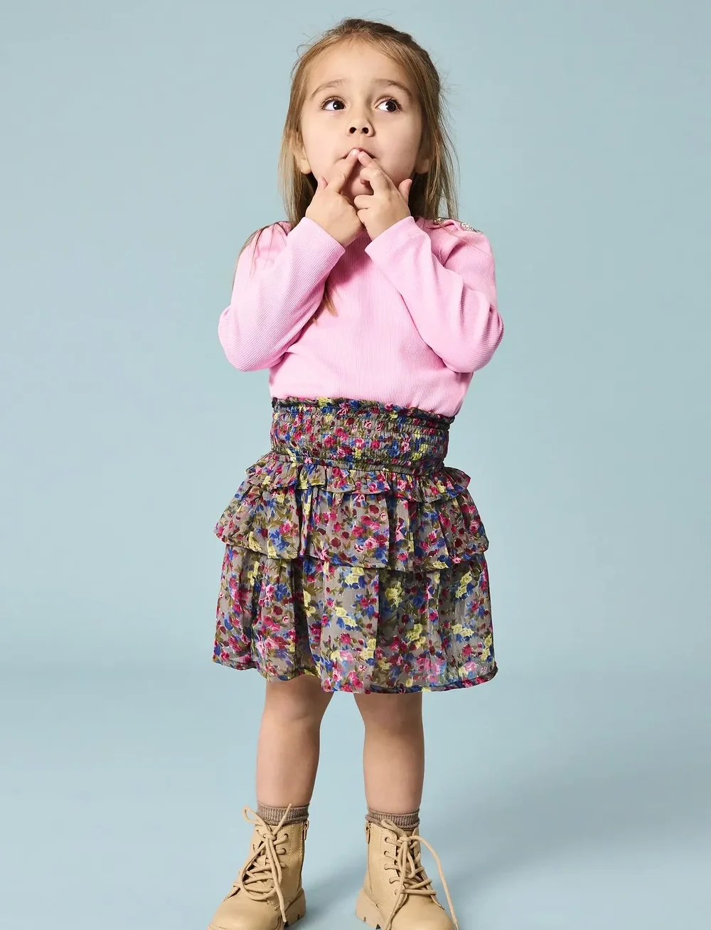 Kids Only - KMGCHECKIE LIFE L/S TOP BOX JRS - långärmade t-shirts - bonbon - 0