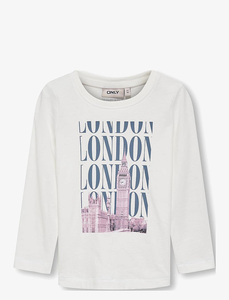 Kids Only - KMGCELINA LIFE REG L/S CITY TOP BOX JRS - långärmade t-shirts - cloud dancer - 1