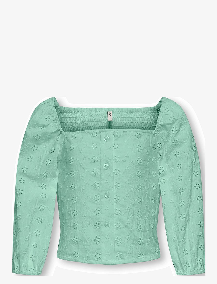 Kids Only - KOGPILEA 3/4 EMB ANGLAISE SHIRT WVN - blusen & tuniken - birds egg green - 0
