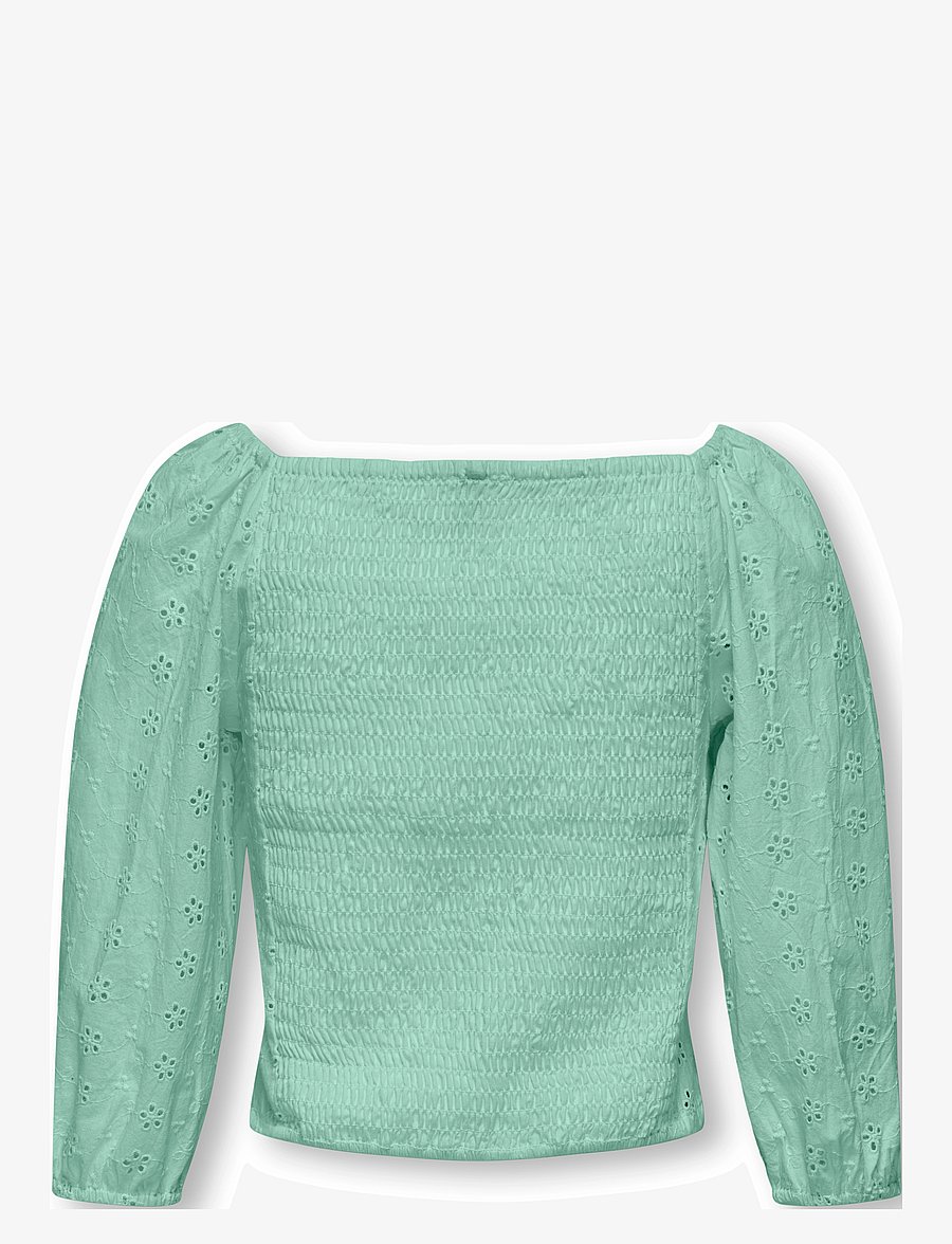 Kids Only - KOGPILEA 3/4 EMB ANGLAISE SHIRT WVN - blusen & tuniken - birds egg green - 1
