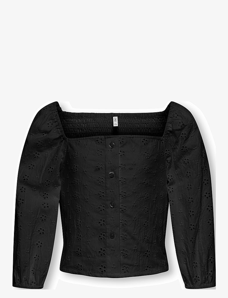 Kids Only - KOGPILEA 3/4 EMB ANGLAISE SHIRT WVN - blusen & tuniken - black - 0