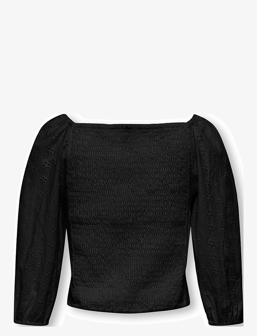 Kids Only - KOGPILEA 3/4 EMB ANGLAISE SHIRT WVN - bluser & tunikaer - black - 1