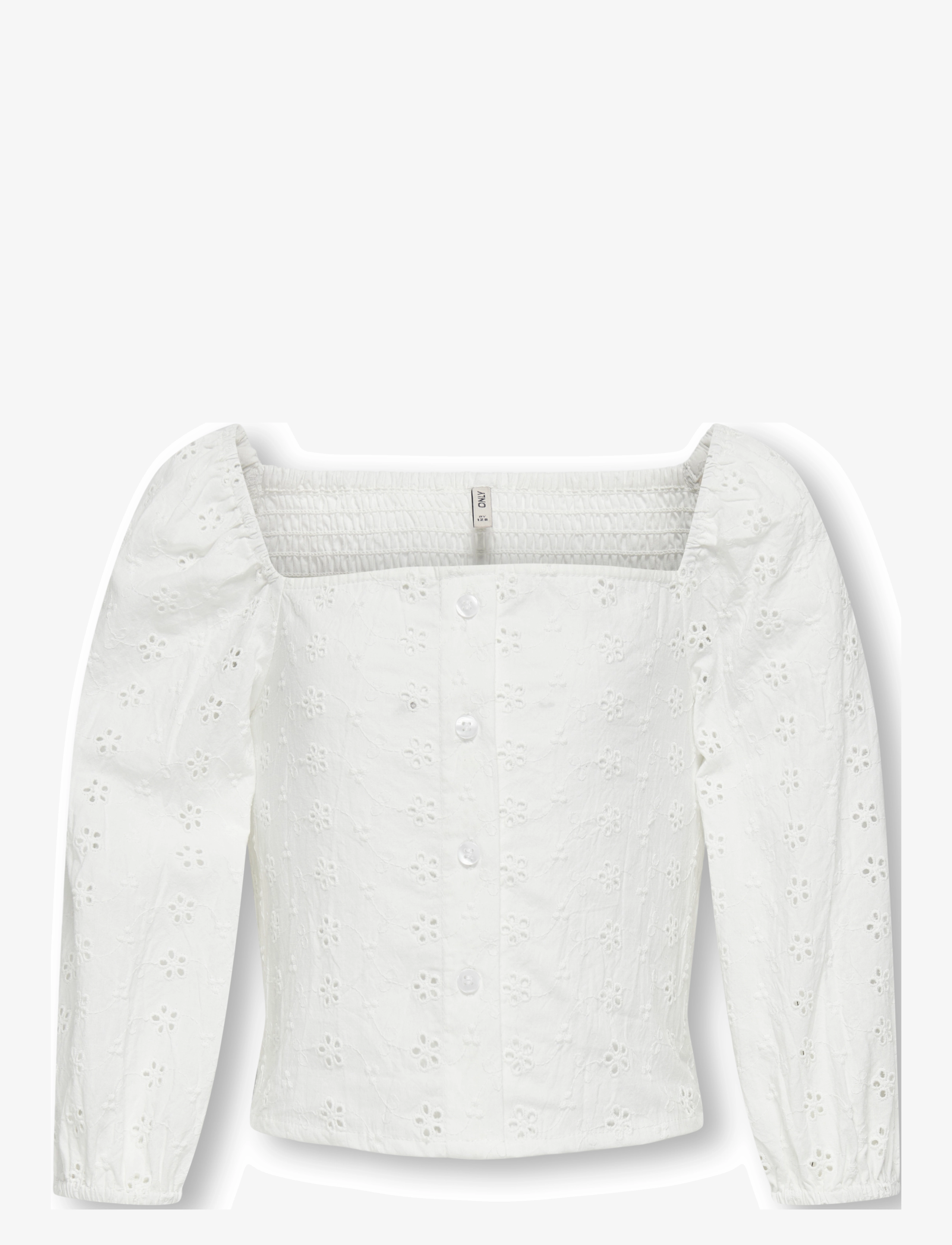 Kids Only KOGPILEA 3/4 EMB ANGLAISE SHIRT WVN - Överdelar - CLOUD DANCER / white