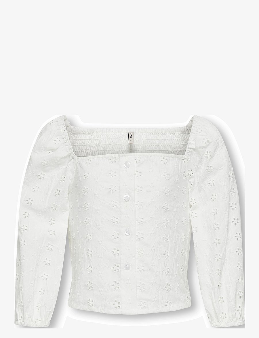 Kids Only - KOGPILEA 3/4 EMB ANGLAISE SHIRT WVN - blusen & tuniken - cloud dancer - 1