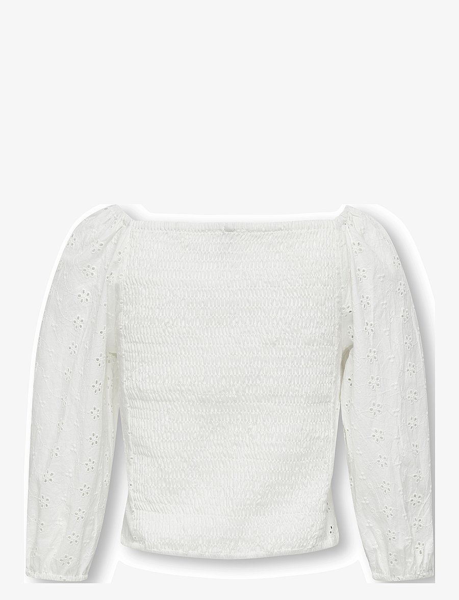 Kids Only - KOGPILEA 3/4 EMB ANGLAISE SHIRT WVN - blusen & tuniken - cloud dancer - 2