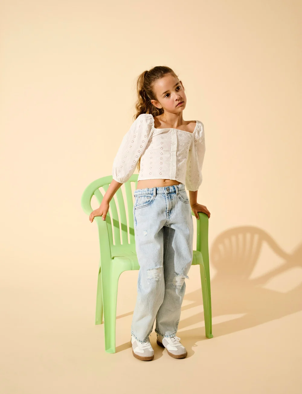 Kids Only - KOGPILEA 3/4 EMB ANGLAISE SHIRT WVN - blusar & tunikor - cloud dancer - 0