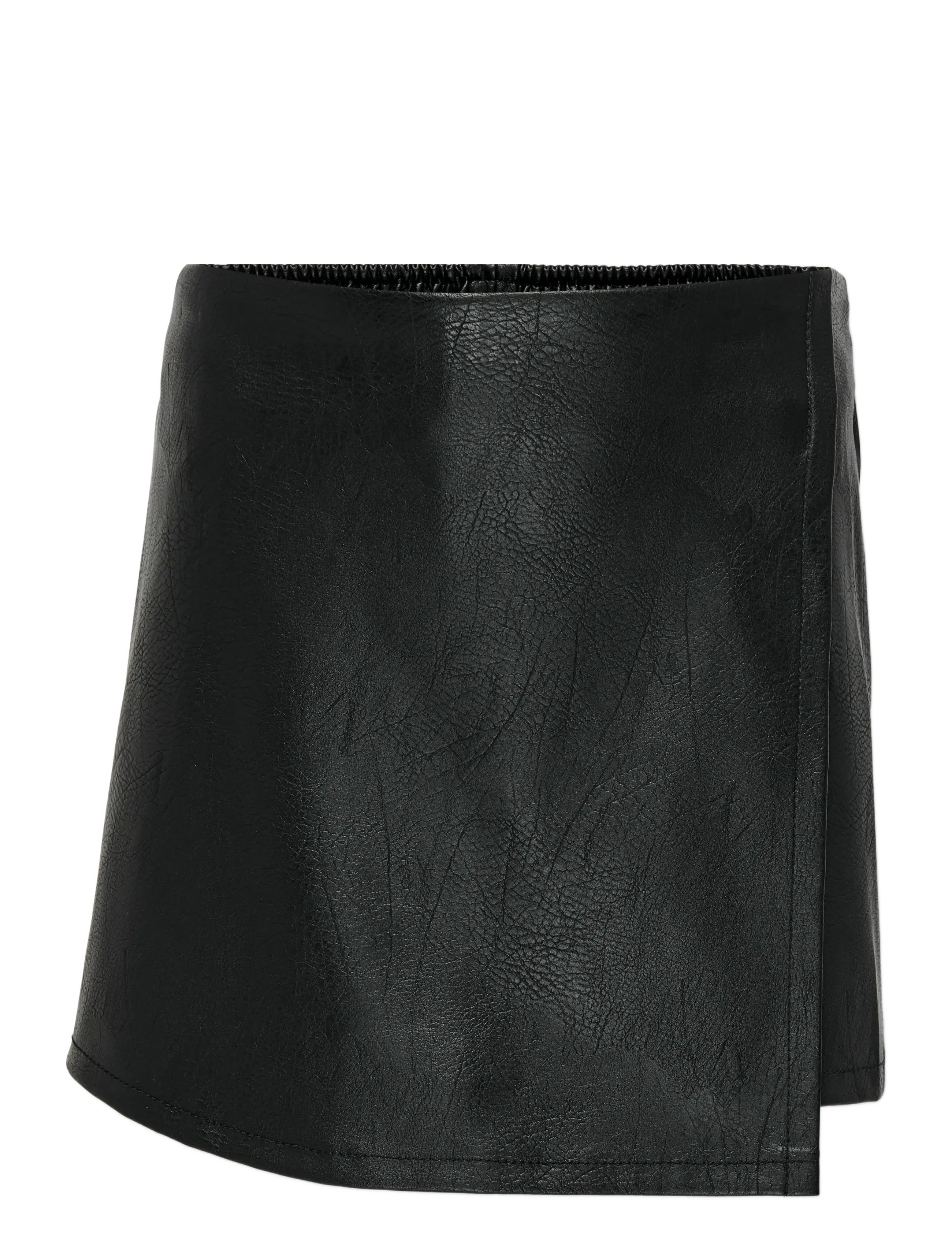 Kids Only KOGVERA FAUX LEATHER SKORT OTW - Nederdele - BLACK / black