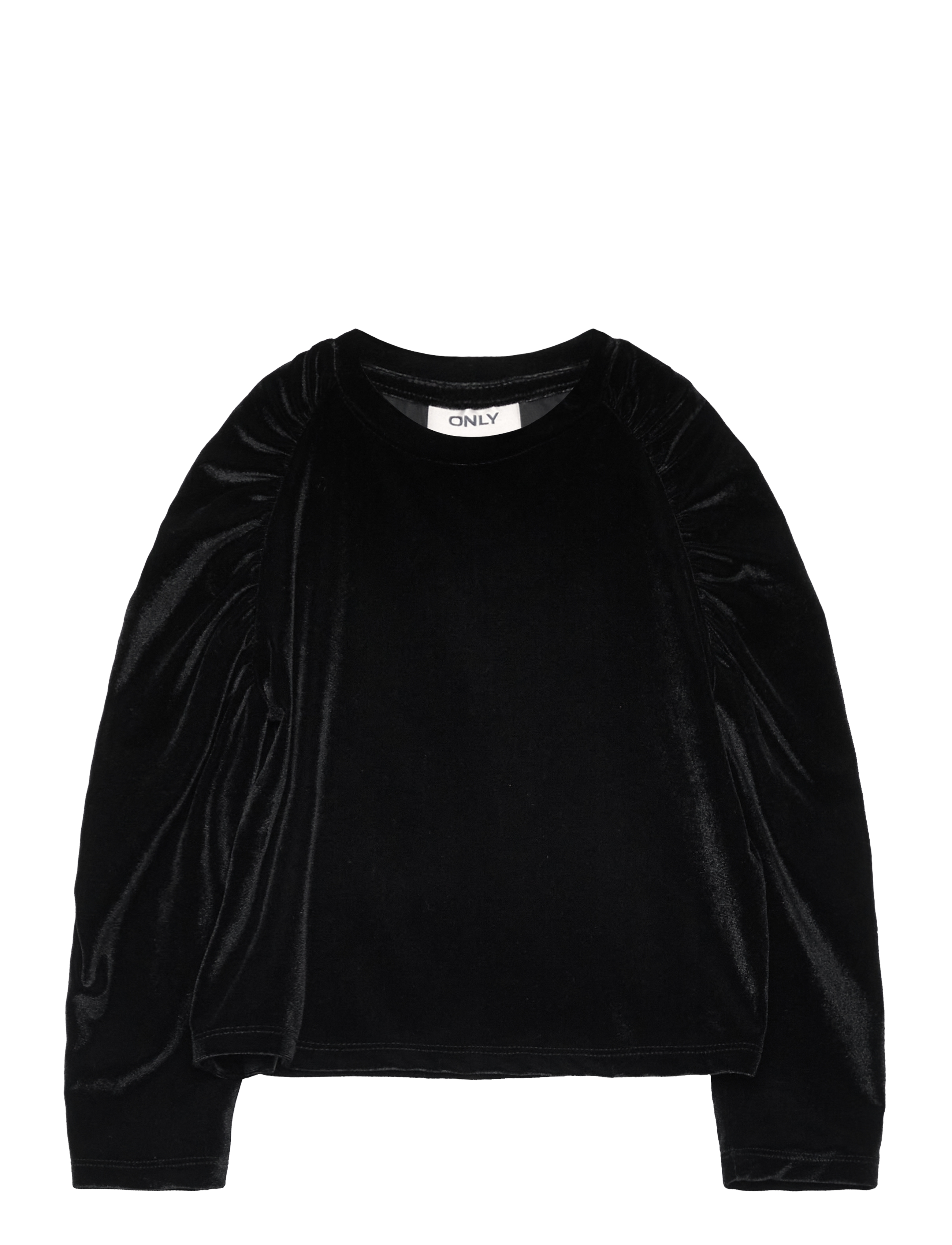 Kids Only KOGSILLE L/S VELVET DETAIL TOP JRS - T-shirts - BLACK / black