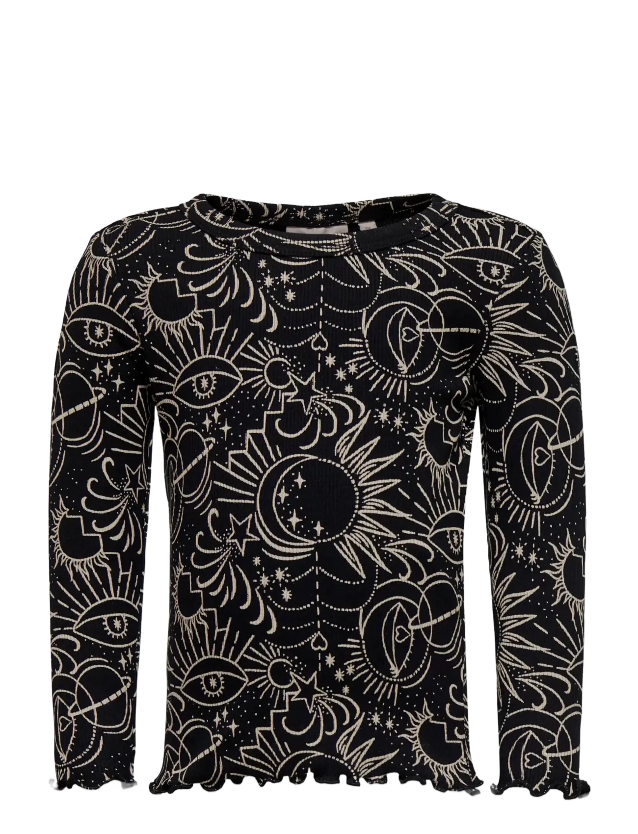 Kids Only Kmgfenja Life Ls Aop Top Jrs, 116, T-shirts, Schwarz - Long-sleeved Kinder
