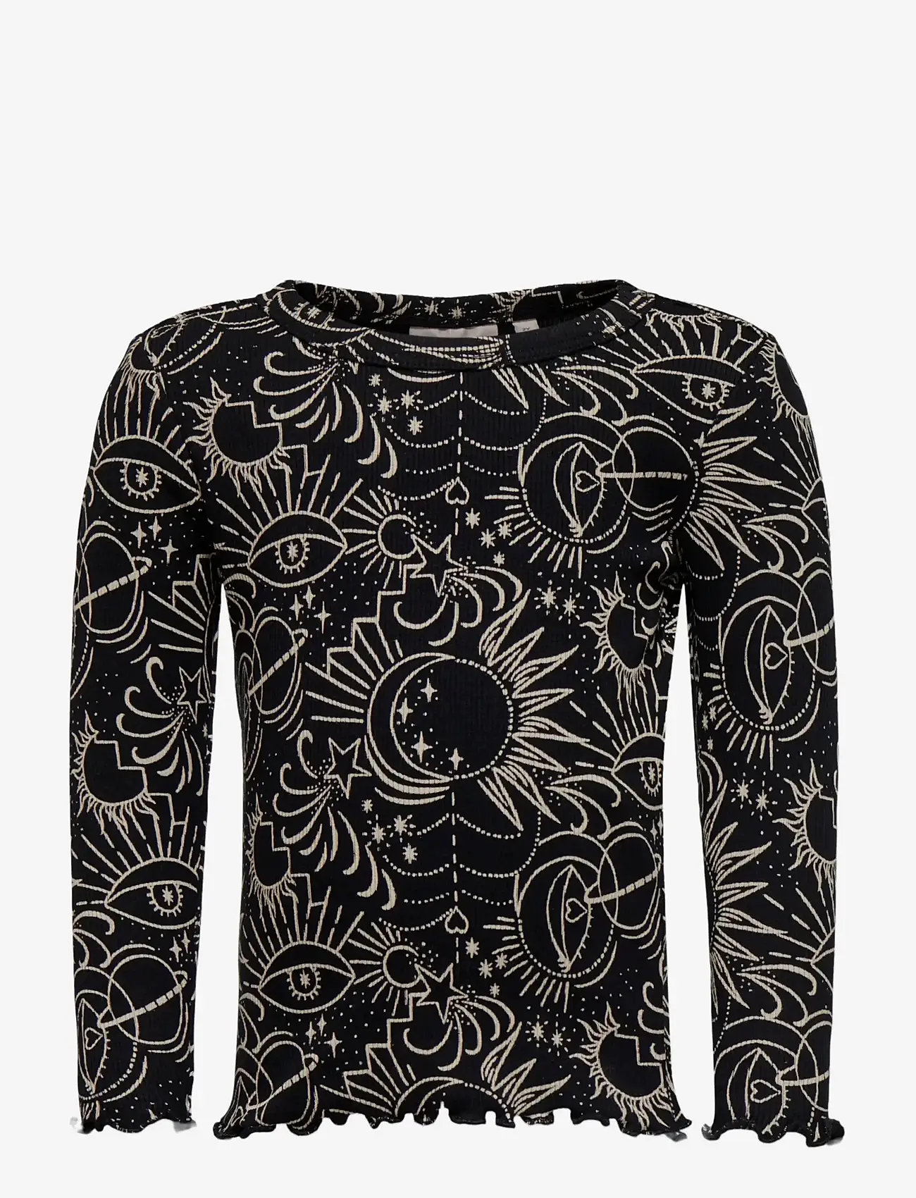 Kids Only - KMGFENJA LIFE LS AOP TOP JRS - long-sleeved t-shirts - black - 0