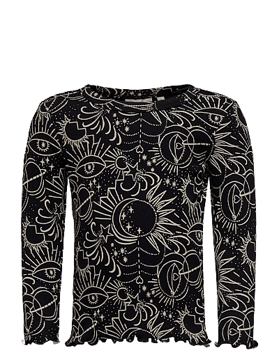 Kids Only KMGFENJA LIFE LS AOP TOP JRS - Pikkade varrukatega T-särgid - BLACK / black