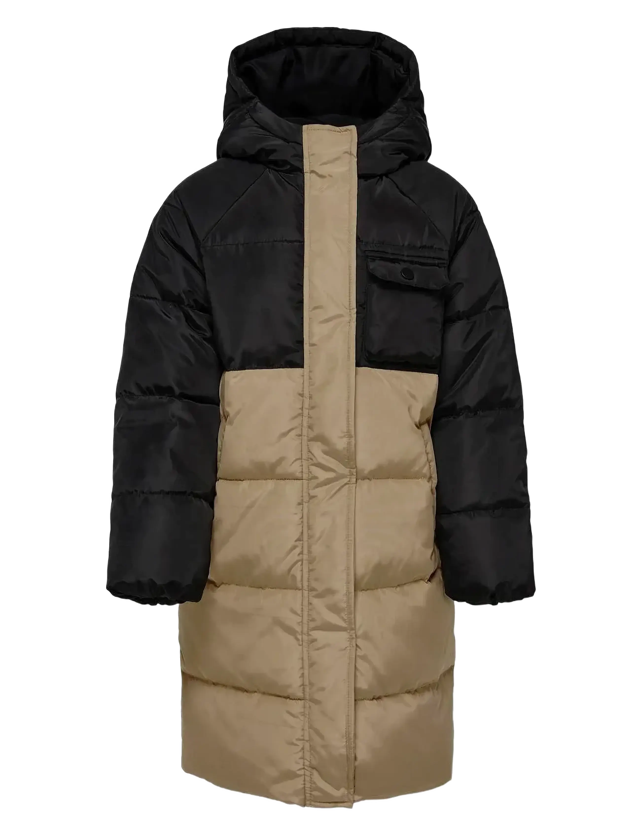 Kids Only KOGNEWBECCA LONG PUFFER CS OTW - Oberbekleidung - BLACK / multi