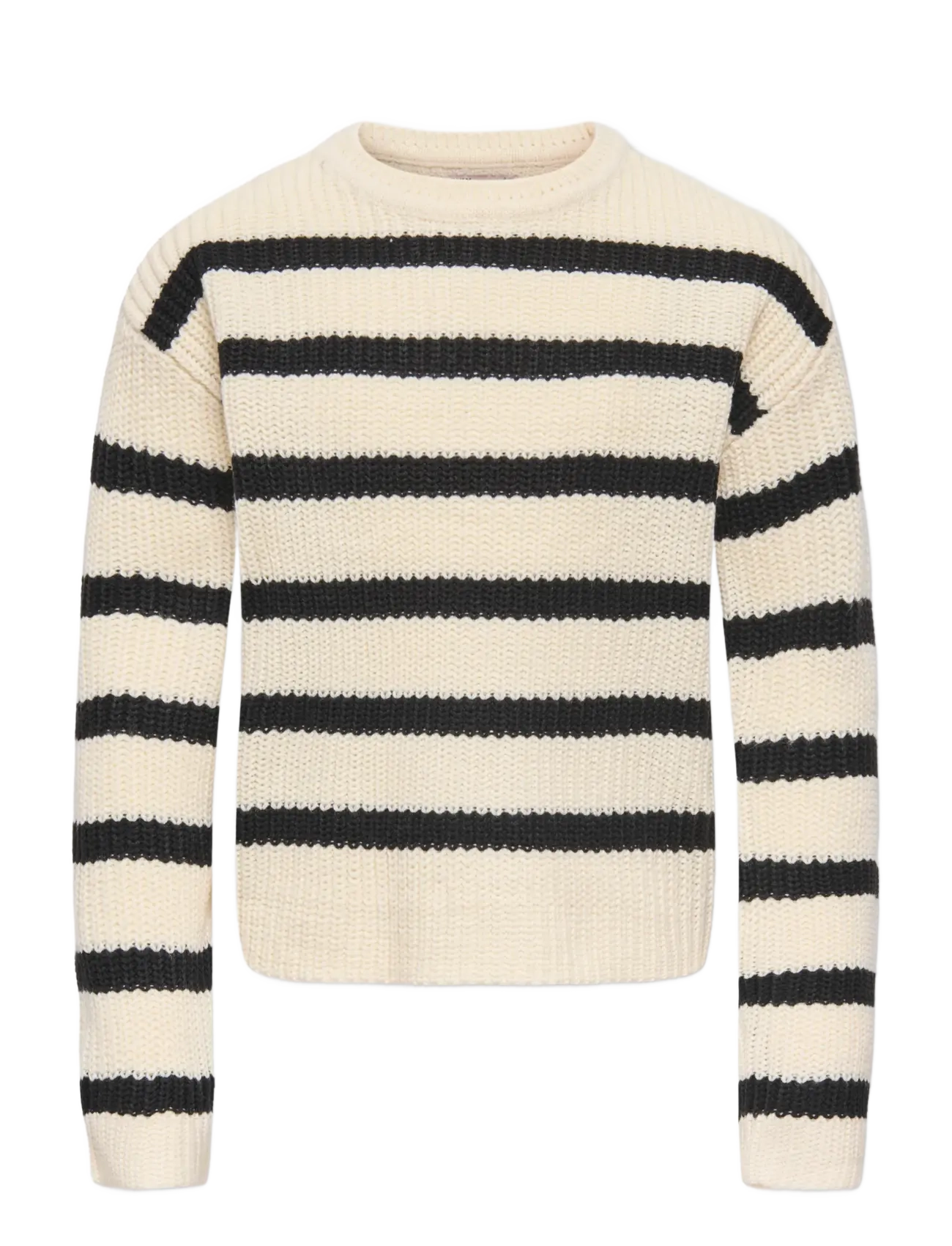 Kids Only - KOGJUSTY L/S STRIPE PULLOVER KNT NOOS - trøjer - eggnog - 1