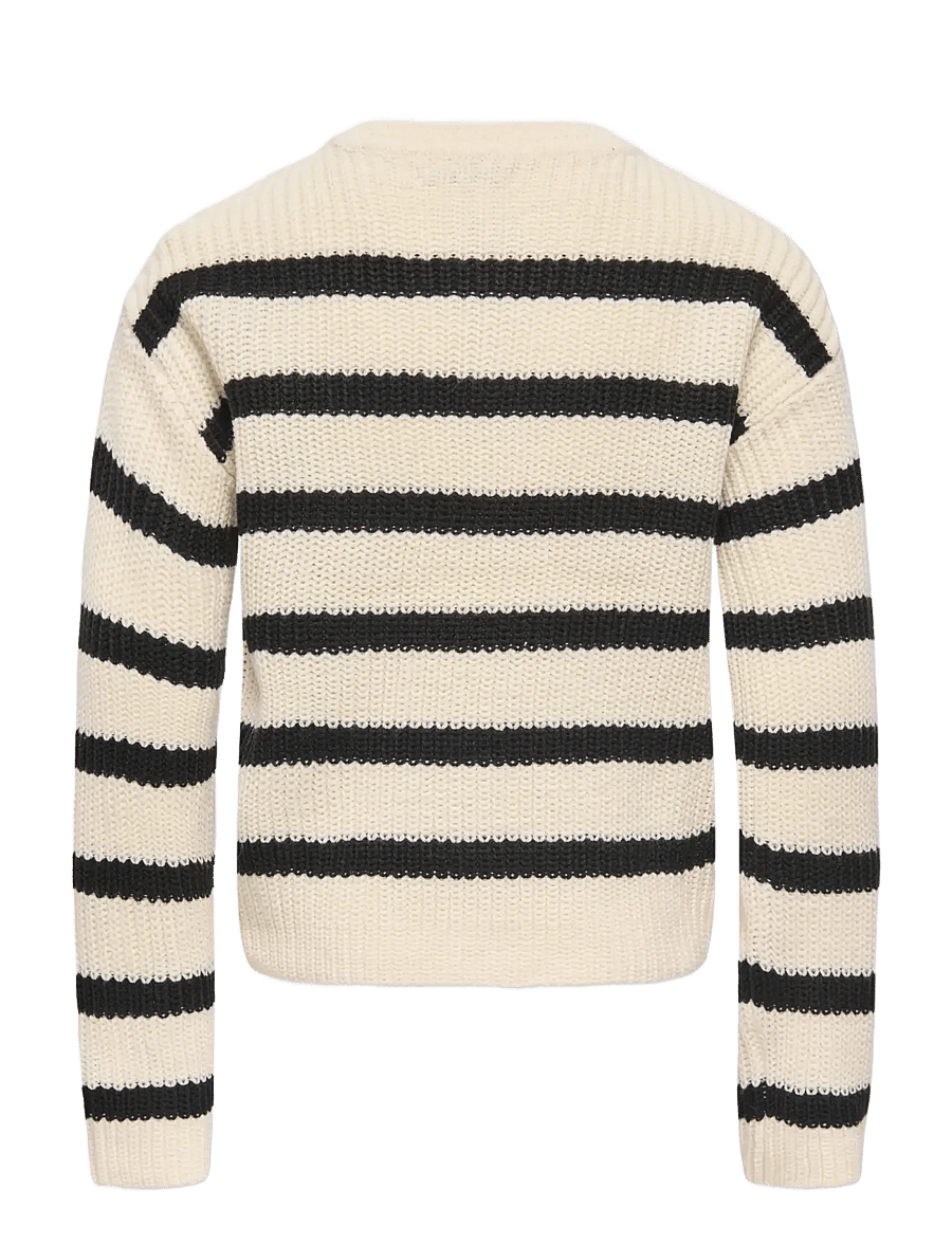 Kids Only - KOGJUSTY L/S STRIPE PULLOVER KNT NOOS - trøjer - eggnog - 2