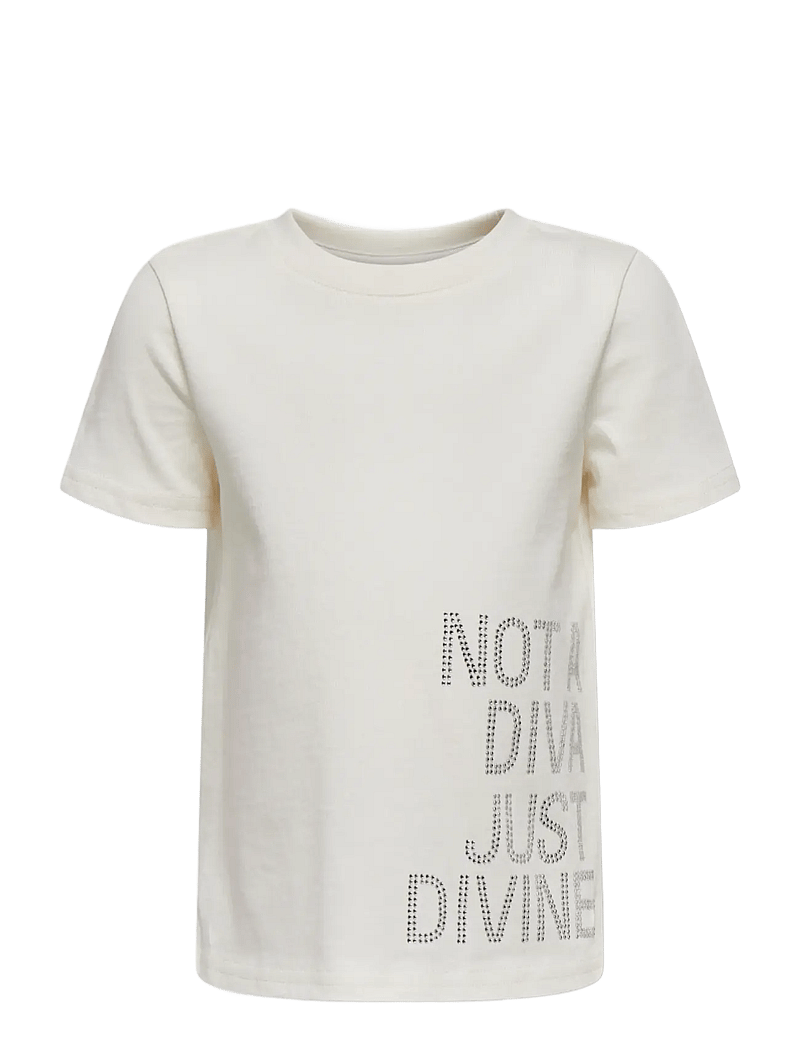 Kids Only - KMGRIRI LIFE S/S STONES TOP BOX JRS - kortærmede t-shirts - cloud dancer - 1