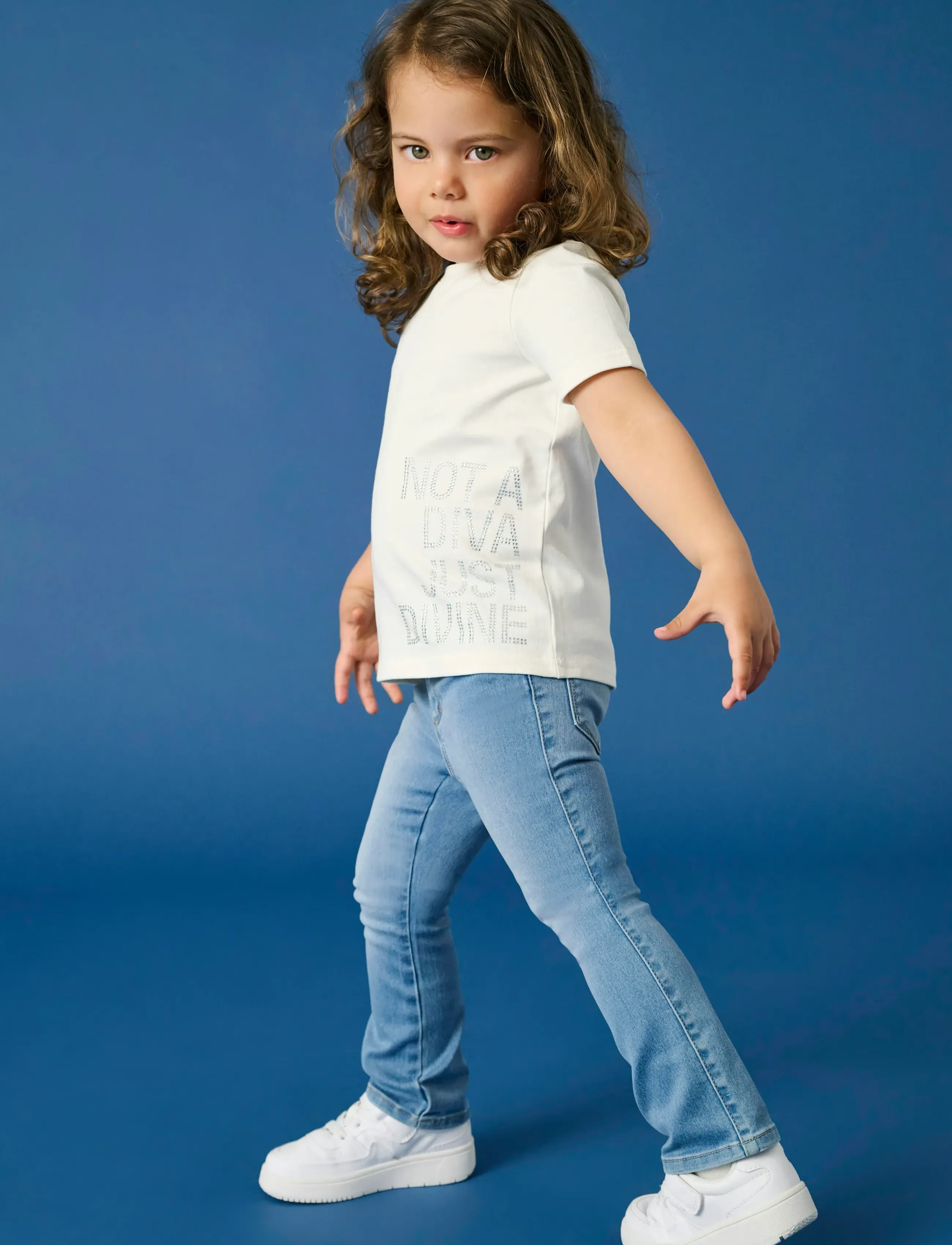 Kids Only KMGRIRI LIFE S/S STONES TOP BOX JRS - Kortærmede T-shirts - CLOUD DANCER / cream