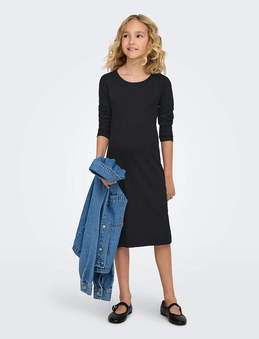 Kids Only - KOGBELFAST LIFE L/S MIDI DRESS JRS NOOS - langærmede hverdagskjoler - black - 5
