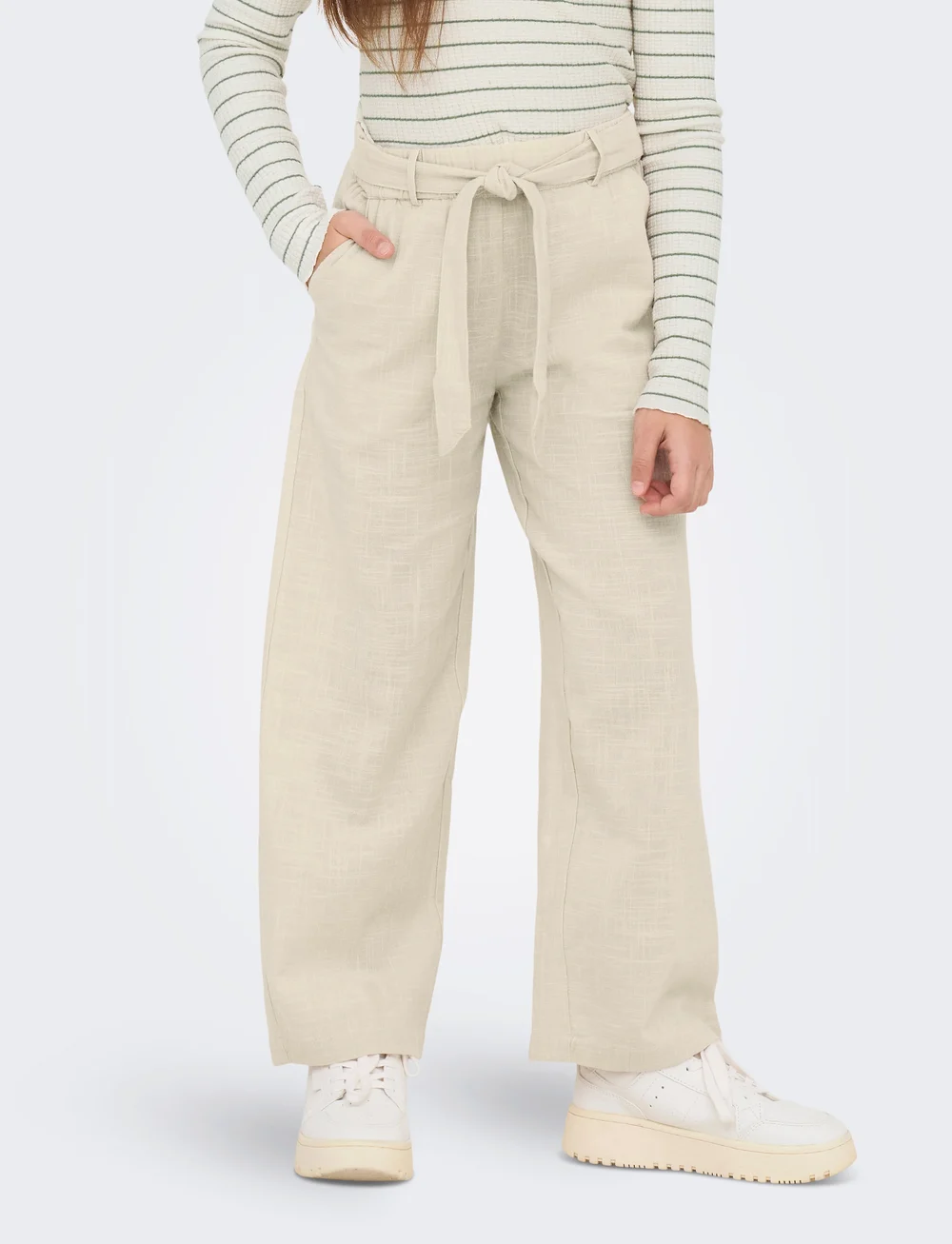 Kids Only - KOGTIZANA COTTON LOOSE PANTS WVN NOOS - bukser - pumice stone - 4
