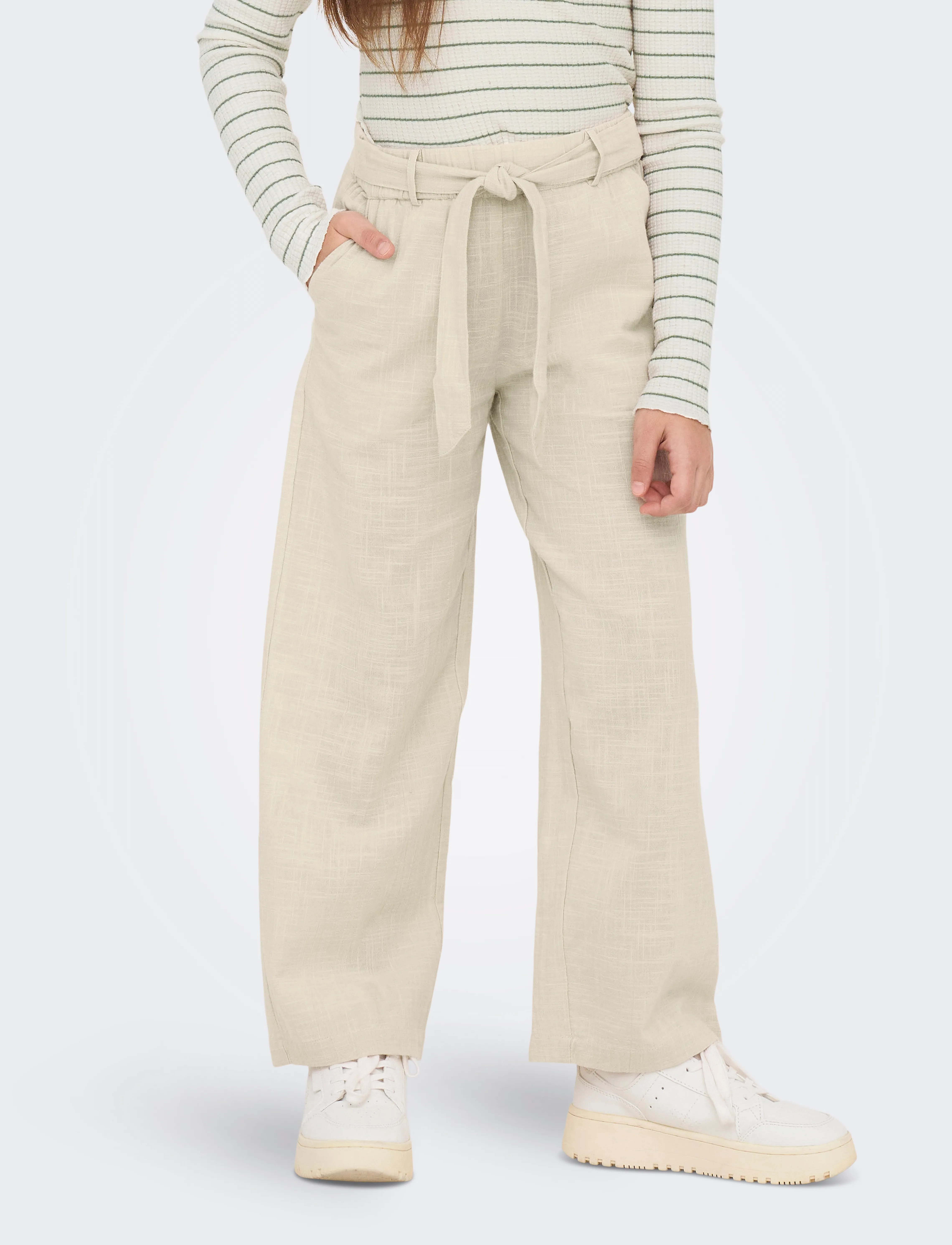 Kids Only - KOGTIZANA COTTON LOOSE PANTS WVN NOOS - buxur - pumice stone - 4