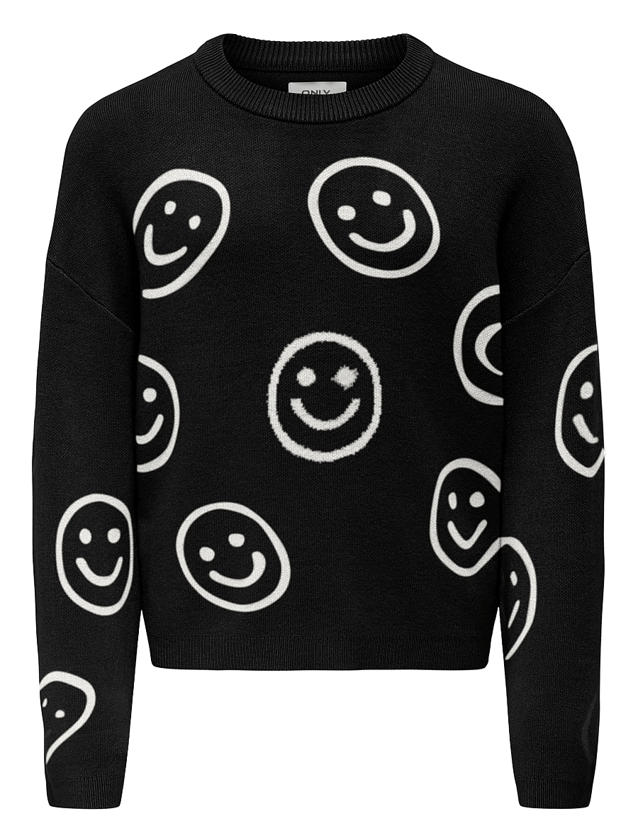 Kids Only - KOGMONTANA LS JQ LOOSE O-NECK CP KNT - pullover - black - 0