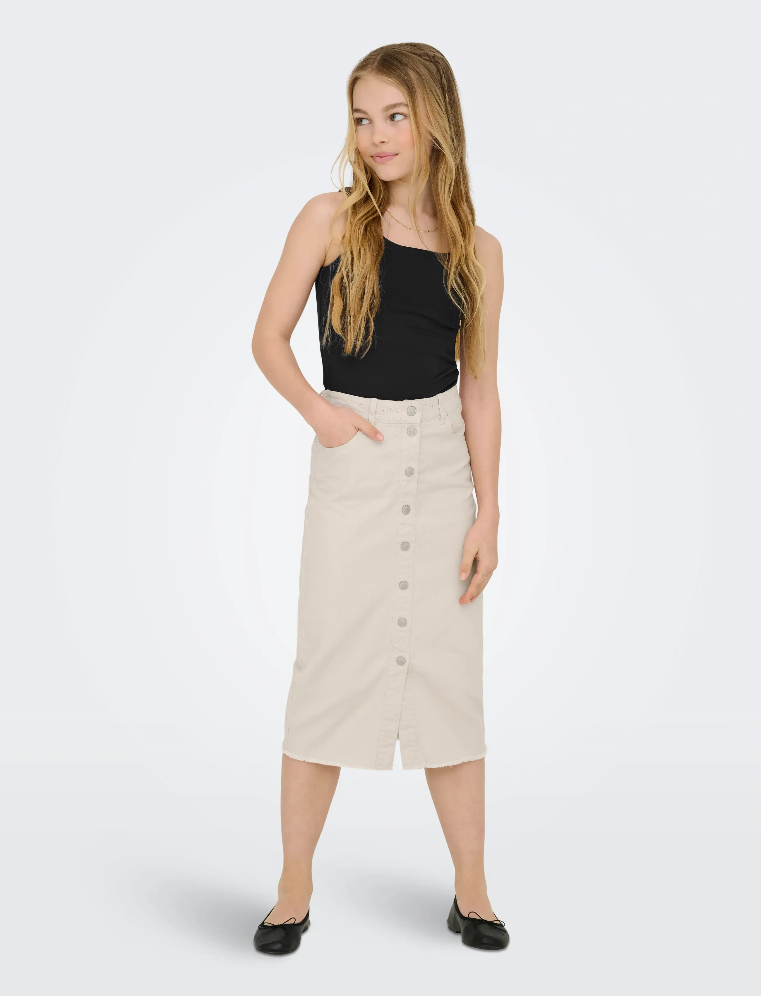 Kids Only KOGEA S/L 2-WAYS TOP JRS NOOS - T-särgid ja alussärgid - BLACK / black