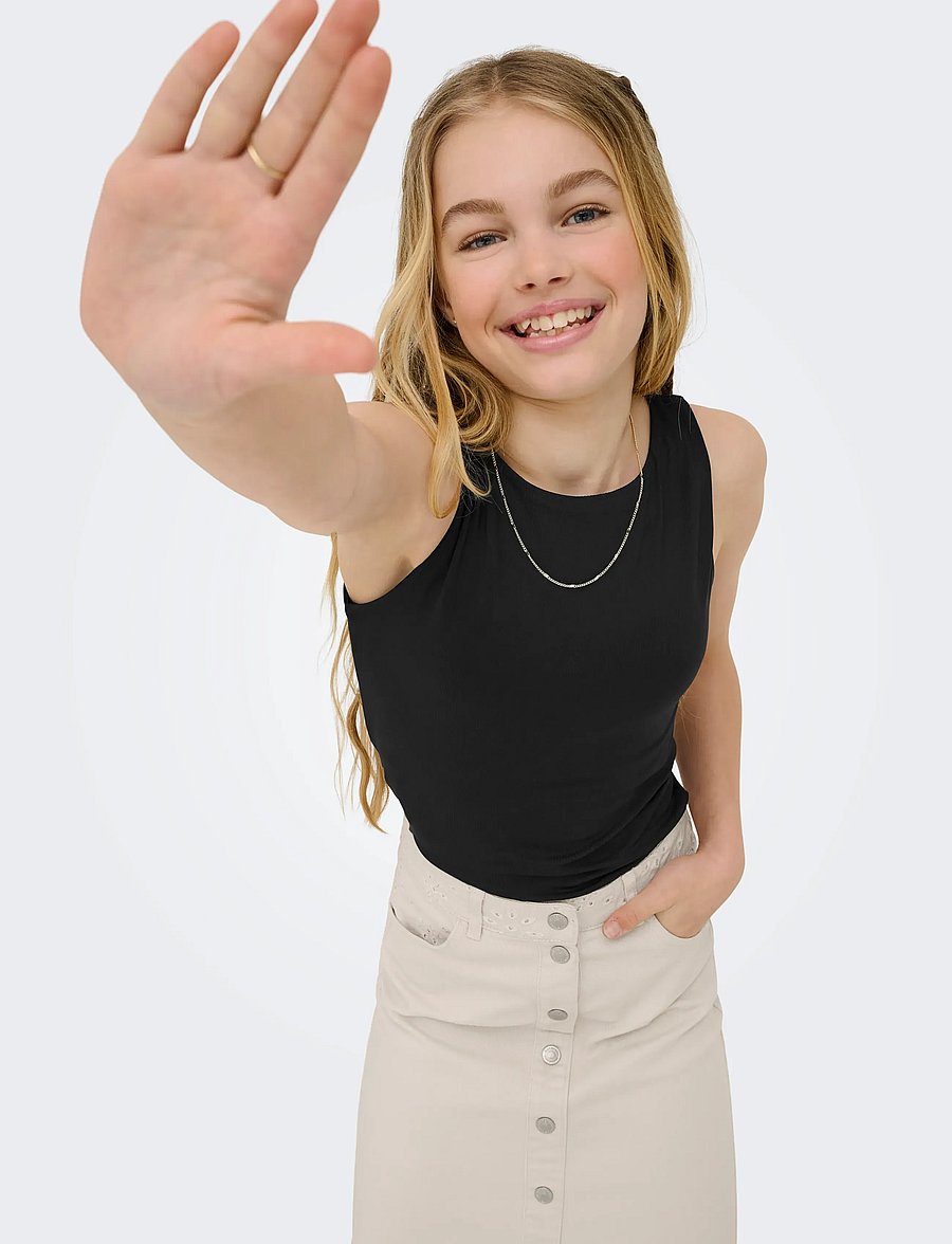 Kids Only - KOGEA S/L 2-WAYS TOP JRS NOOS - varrukateta topid - black - 4