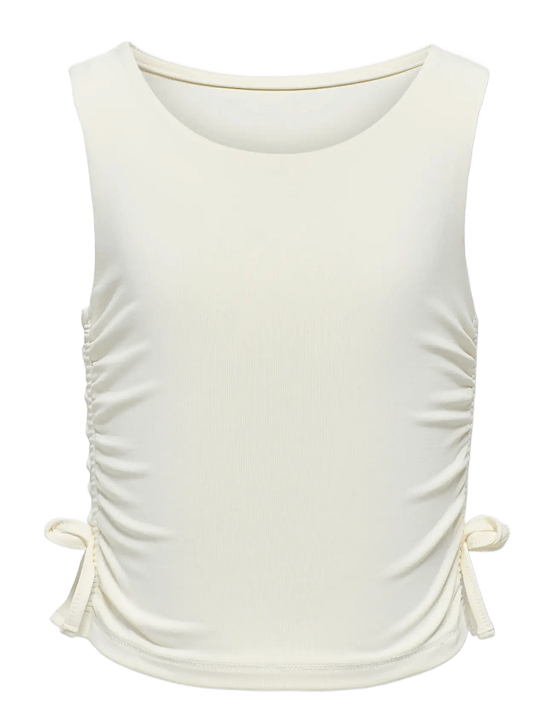 Kids Only - KOGEA S/L RUCHING TOP JRS - tanktops - cloud dancer - 0