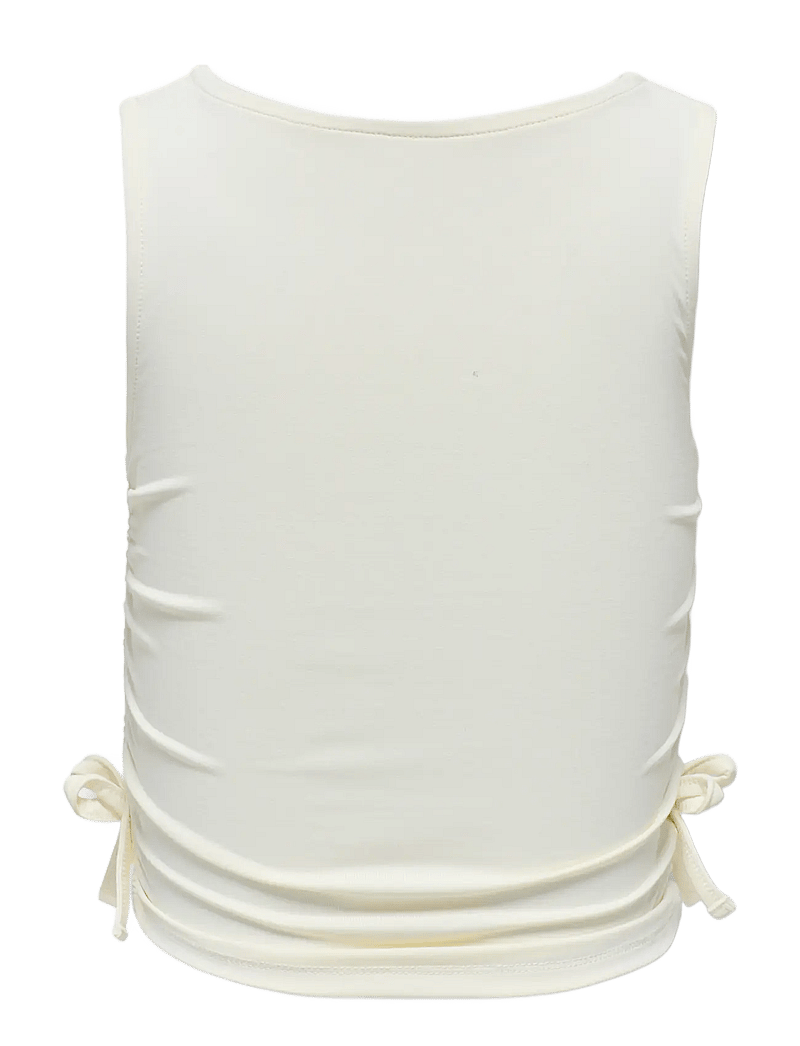 Kids Only - KOGEA S/L RUCHING TOP JRS - tanktops - cloud dancer - 1